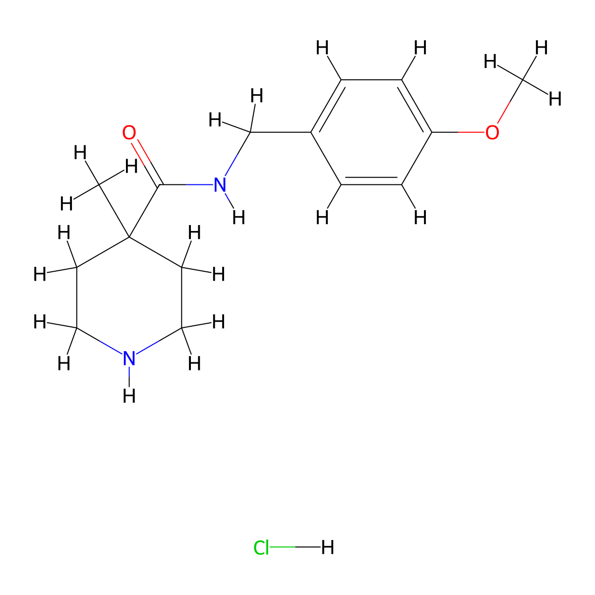 N-(4-Methoxybenzyl)-4-methylpiperidine-4-carboxamide hydrochloride molecular structure, CAS 1242926-30-2
