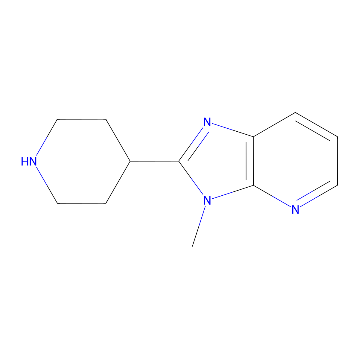 3-methyl-2-(piperidin-4-yl)-3H-imidazo[4,5-b]pyridine molecular structure, CAS 1242926-78-8