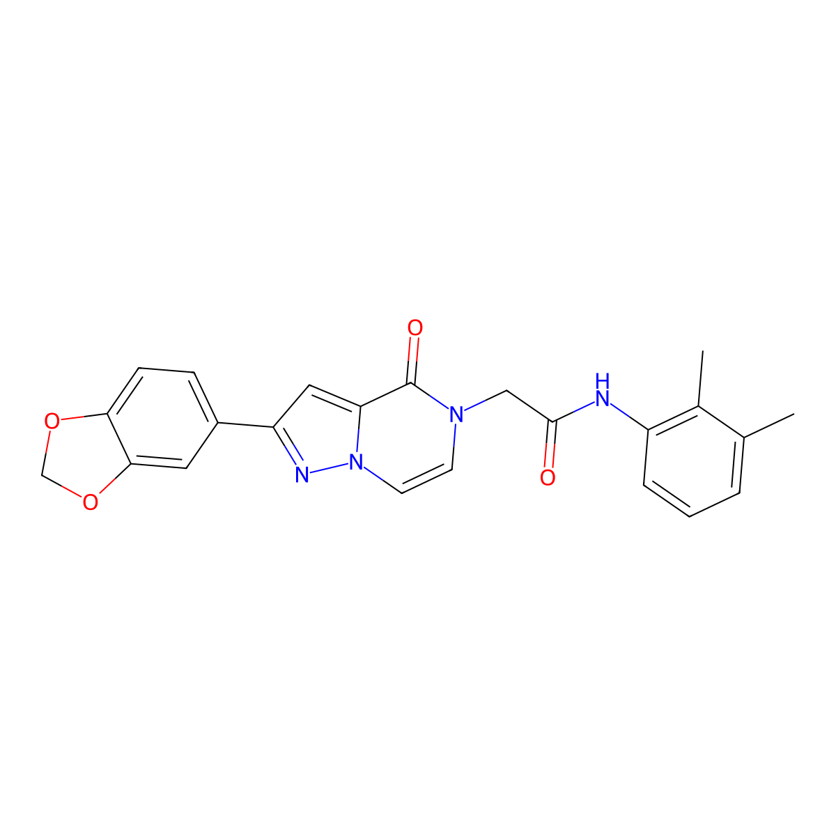 2-[2-(1,3-benzodioxol-5-yl)-4-oxopyrazolo[1,5-a]pyrazin-5(4H)-yl]-N-(2,3-dimethylphenyl)acetamide molecular structure, CAS 1242927-30-5