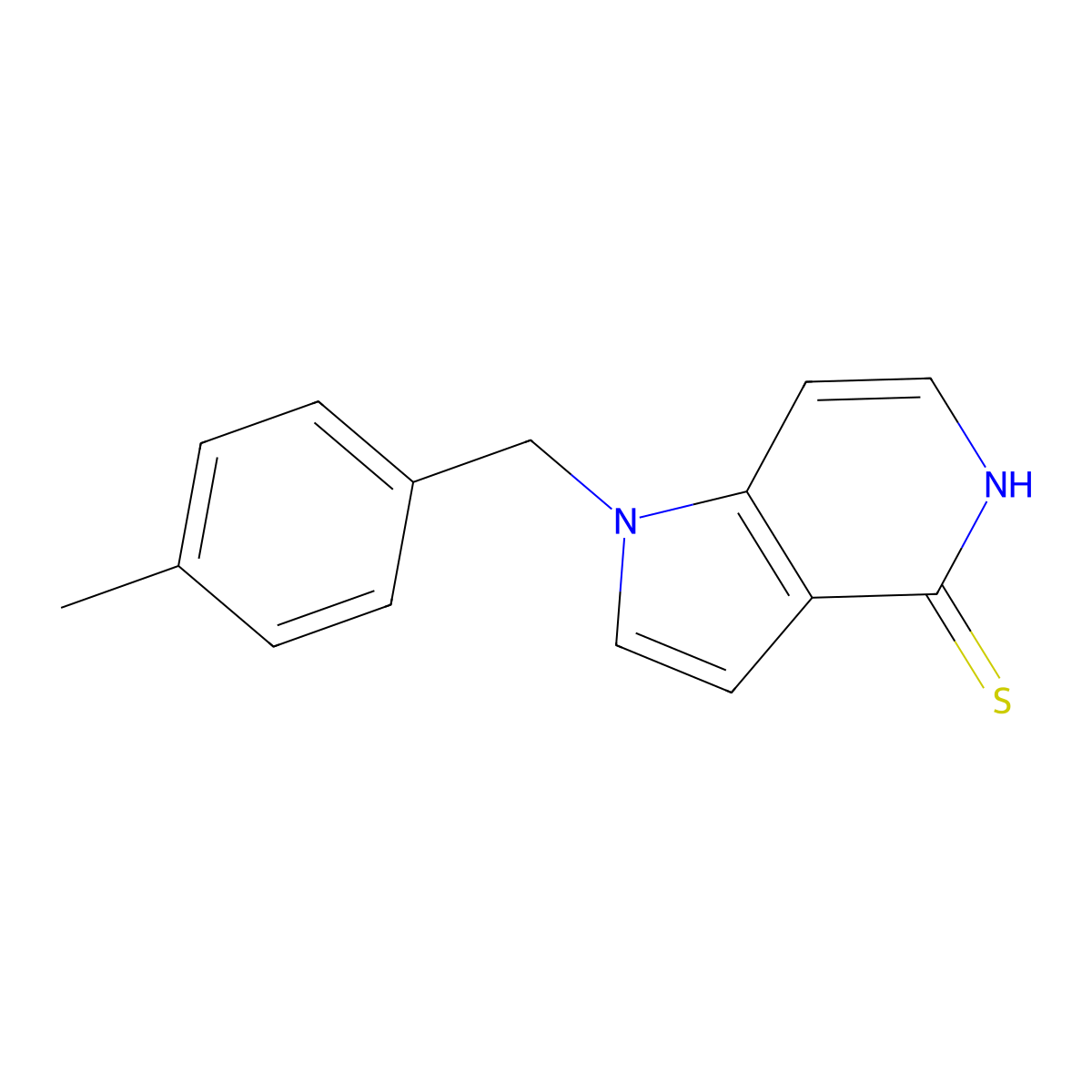 1-(4-Methylbenzyl)-1,5-dihydro-4H-pyrrolo[3,2-c]pyridine-4-thione molecular structure, CAS 1242927-85-0