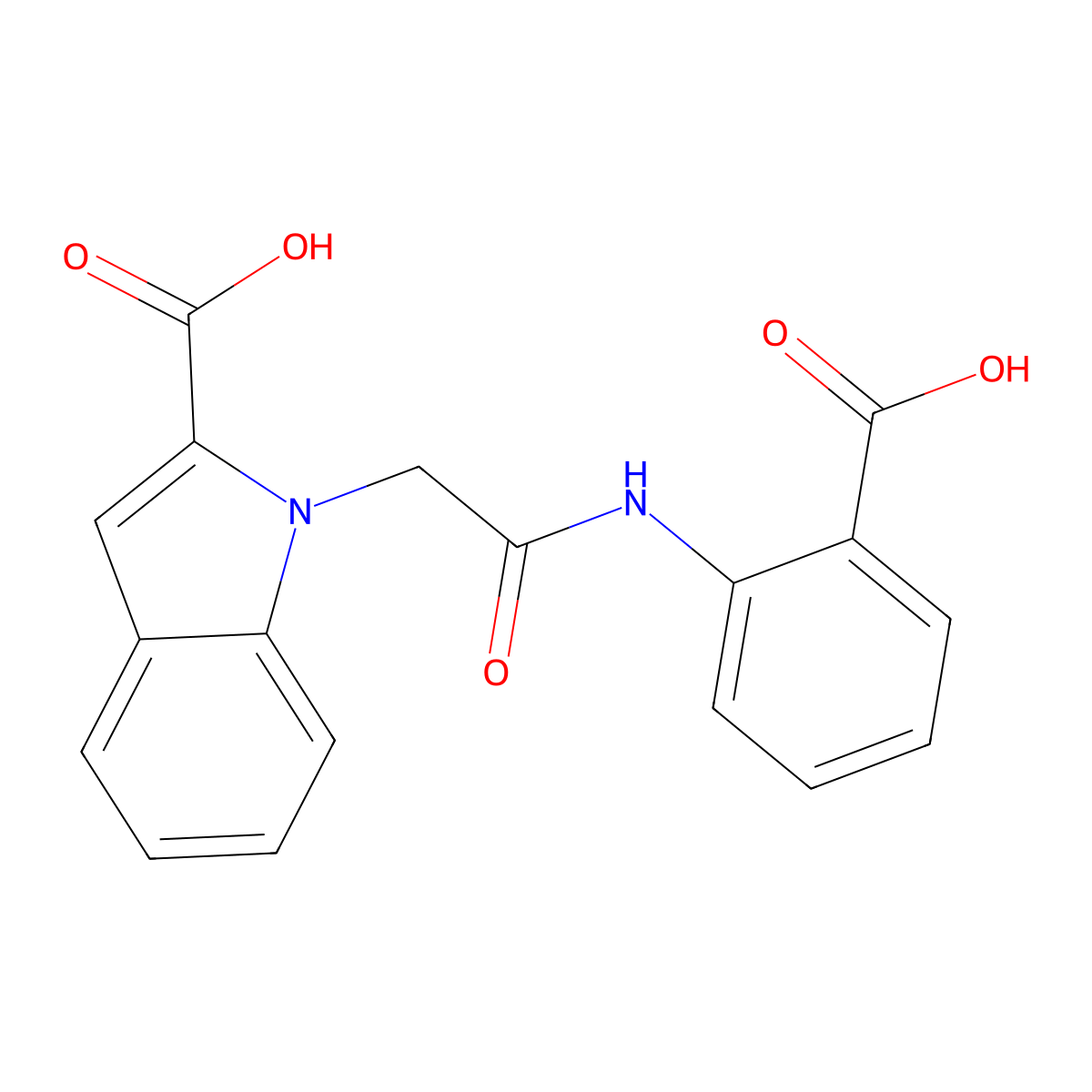 1-{2-[(2-Carboxyphenyl)amino]-2-oxoethyl}-1H-indole-2-carboxylic acid molecular structure, CAS 1242928-26-2
