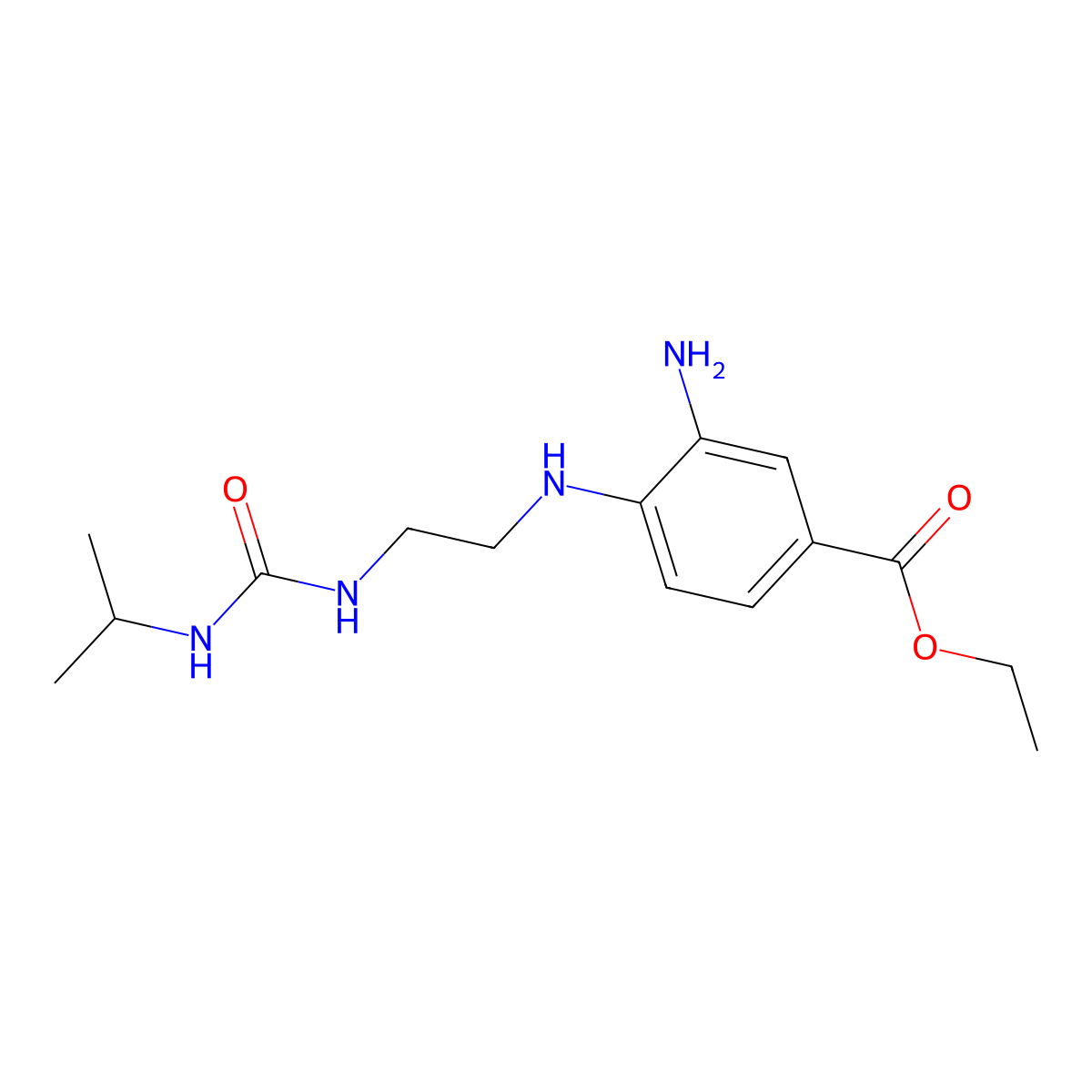 Ethyl 3-amino-4-[(2-{[(isopropylamino)carbonyl]amino}ethyl)amino]benzoate molecular structure, CAS 1242928-34-2