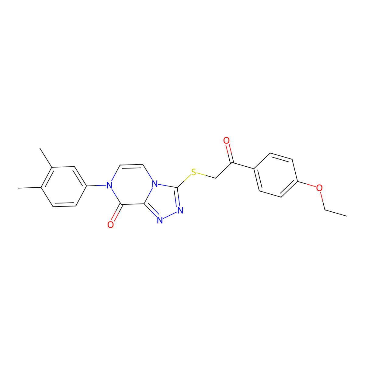 7-(3,4-dimethylphenyl)-3-((2-(4-ethoxyphenyl)-2-oxoethyl)thio)-[1,2,4]triazolo[4,3-a]pyrazin-8(7H)-one molecular structure, CAS 1242928-92-2