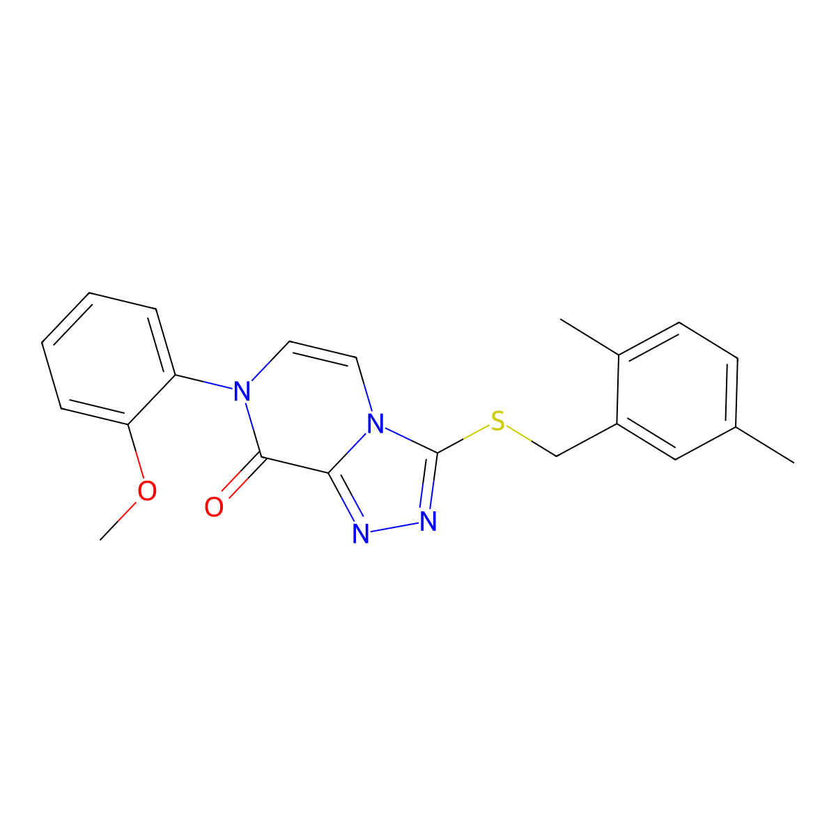 3-{[(2,5-dimethylphenyl)methyl]sulfanyl}-7-(2-methoxyphenyl)-7H,8H-[1,2,4]triazolo[4,3-a]pyrazin-8-one molecular structure, CAS 1242929-40-3