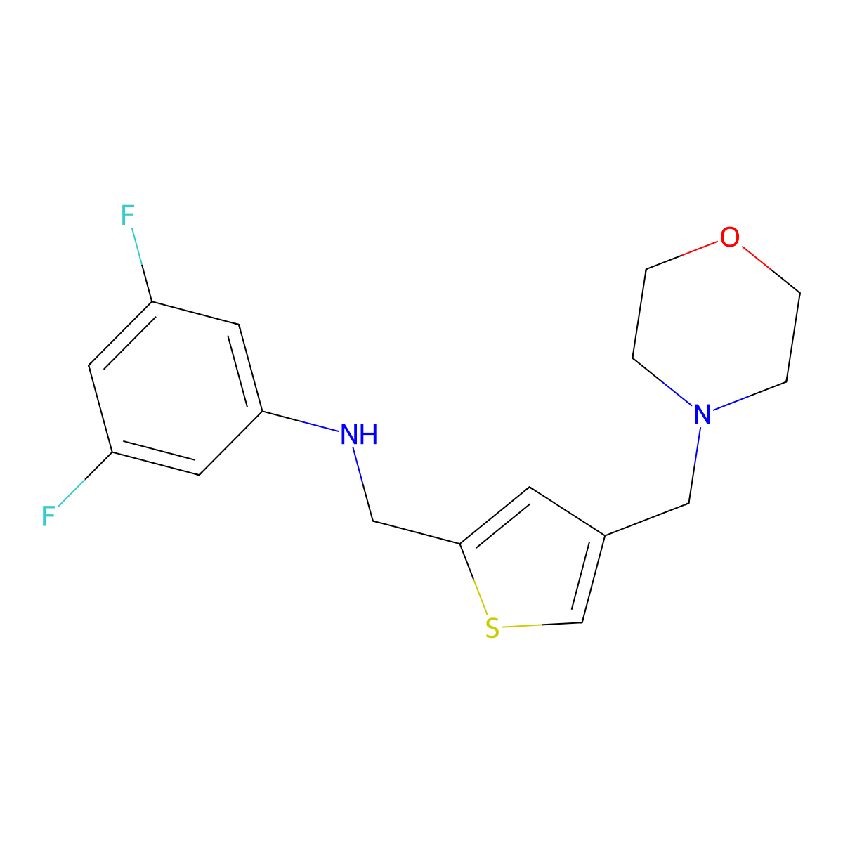 (3,5-Difluorophenyl){[4-(morpholin-4-ylmethyl)-2-thienyl]methyl}amine molecular structure, CAS 1242930-39-7