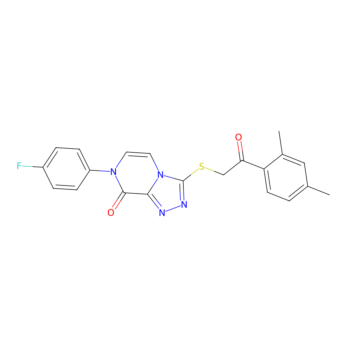 3-((2-(2,4-dimethylphenyl)-2-oxoethyl)thio)-7-(4-fluorophenyl)-[1,2,4]triazolo[4,3-a]pyrazin-8(7H)-one molecular structure, CAS 1242930-95-5