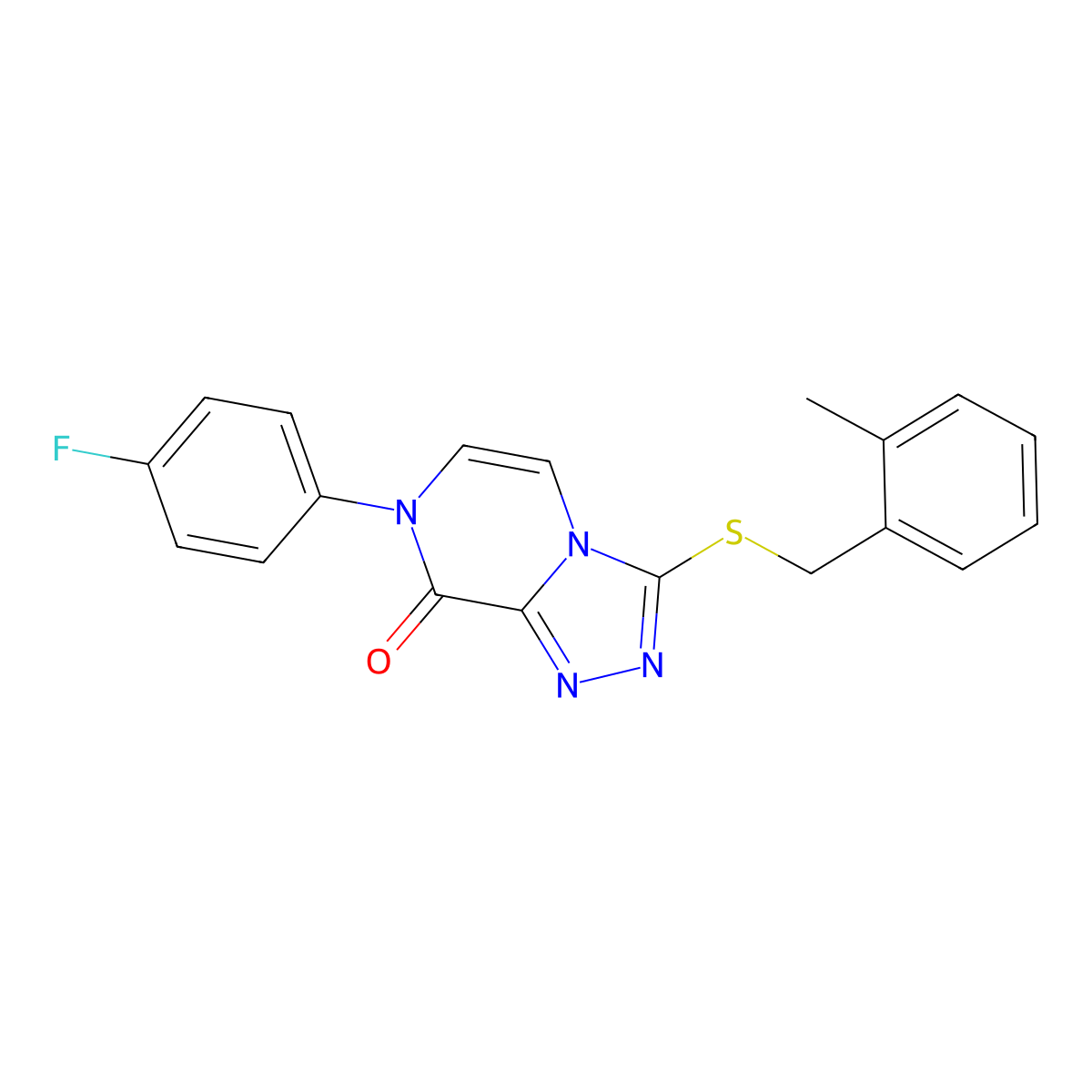 7-(4-fluorophenyl)-3-[(2-methylbenzyl)thio][1,2,4]triazolo[4,3-a]pyrazin-8(7H)-one molecular structure, CAS 1242931-68-5