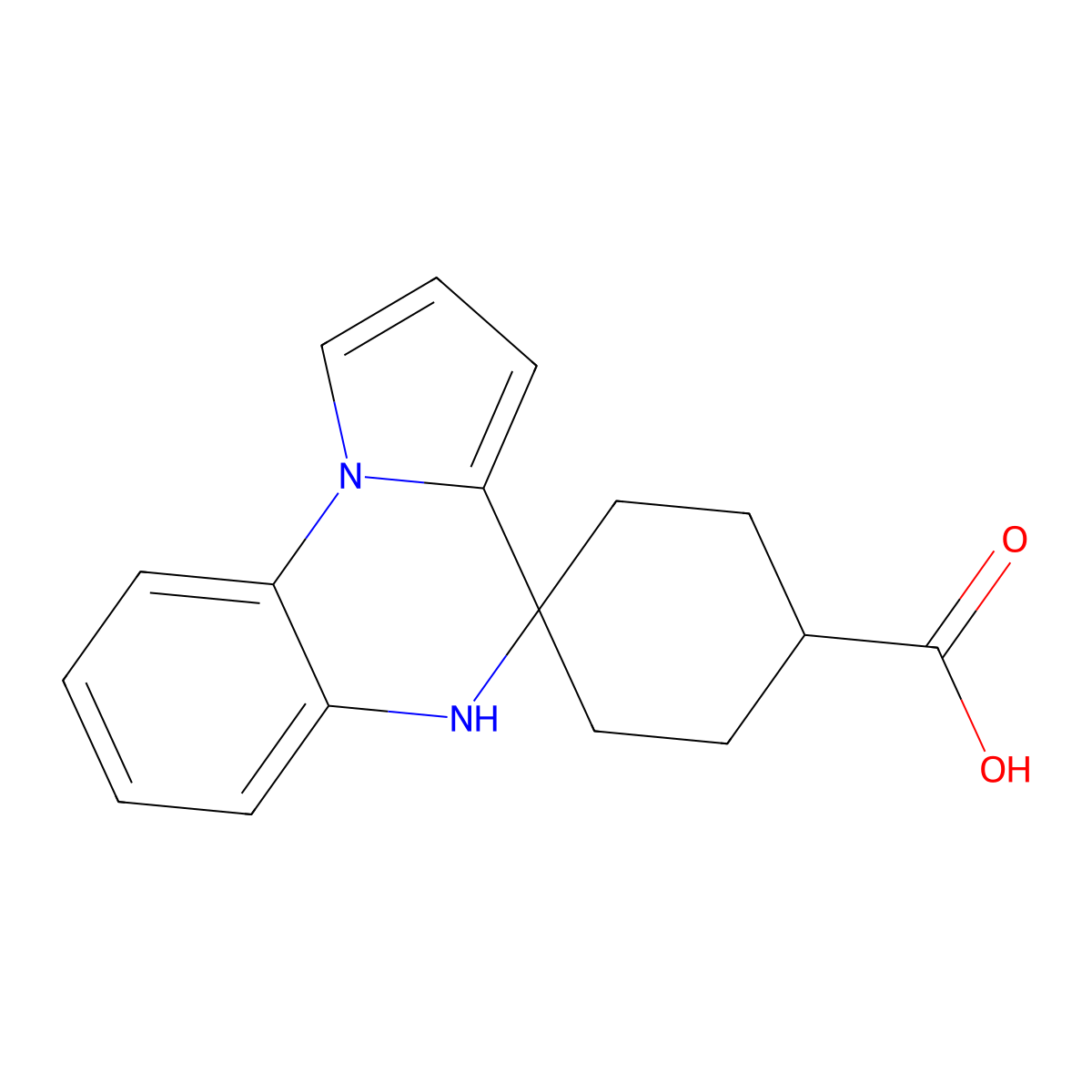 5'H-Spiro[cyclohexane-1,4'-pyrrolo[1,2-a]quinoxaline]-4-carboxylic acid molecular structure, CAS 1242932-71-3