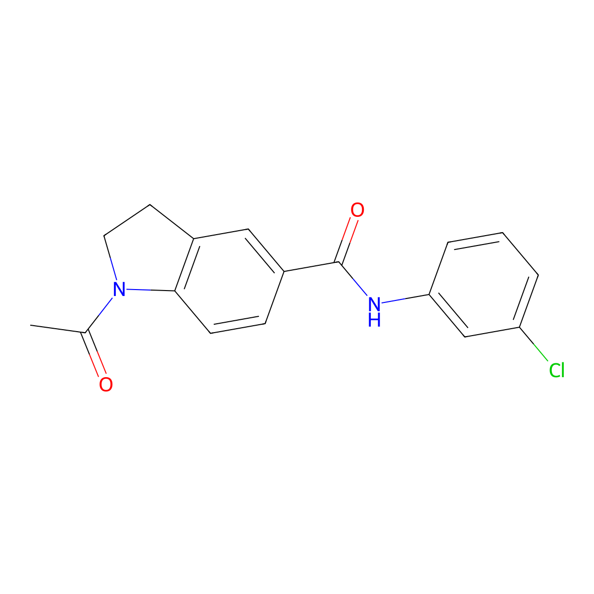 1-acetyl-N-(3-chlorophenyl)indoline-5-carboxamide molecular structure, CAS 1242934-00-4