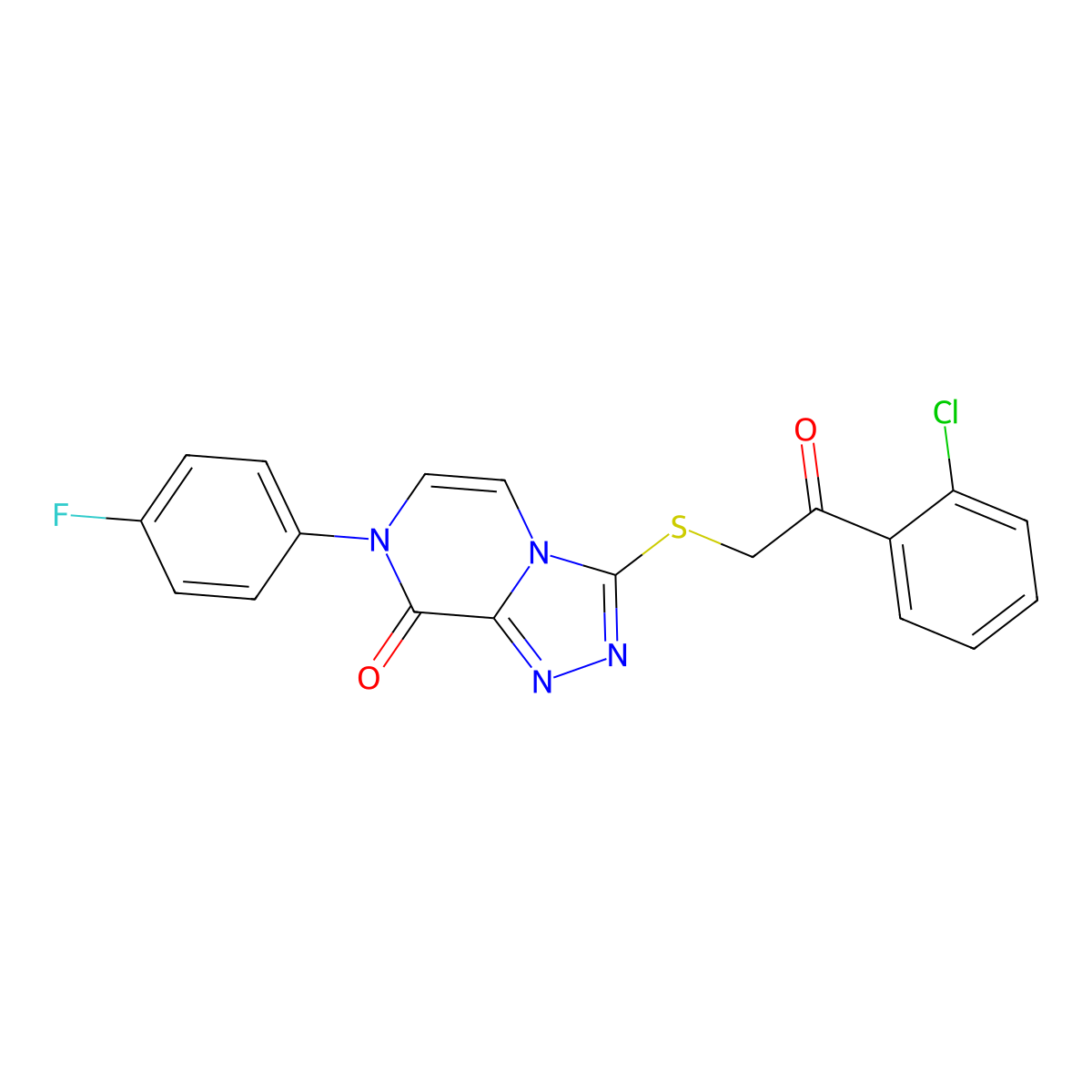 3-((2-(2-chlorophenyl)-2-oxoethyl)thio)-7-(4-fluorophenyl)-[1,2,4]triazolo[4,3-a]pyrazin-8(7H)-one molecular structure, CAS 1242934-40-2