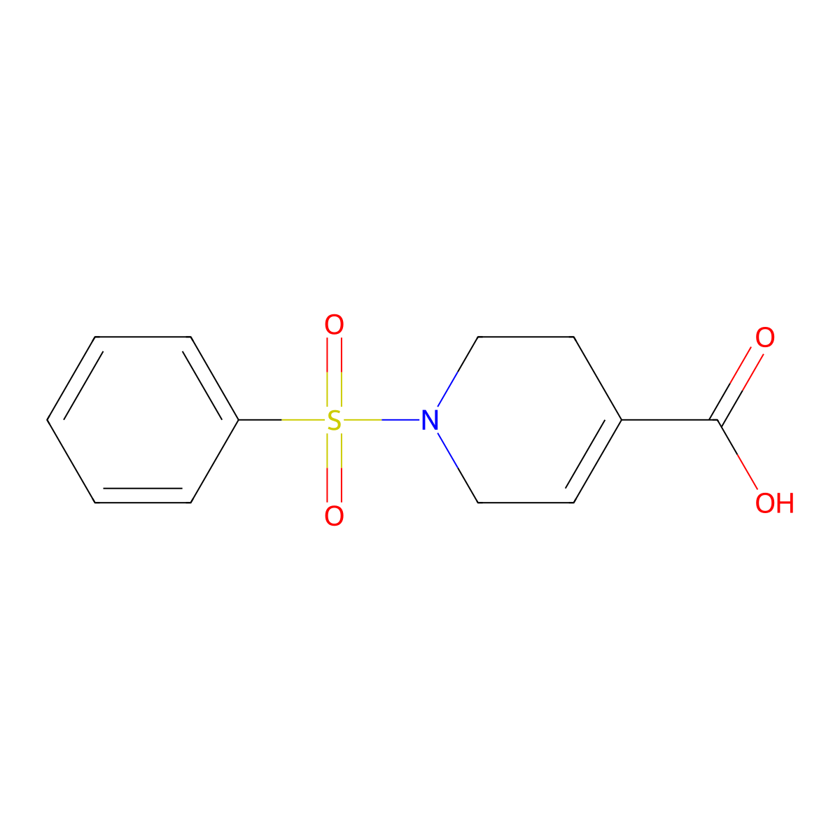 1-(Phenylsulfonyl)-1,2,3,6-tetrahydropyridine-4-carboxylic acid molecular structure, CAS 1242948-62-4