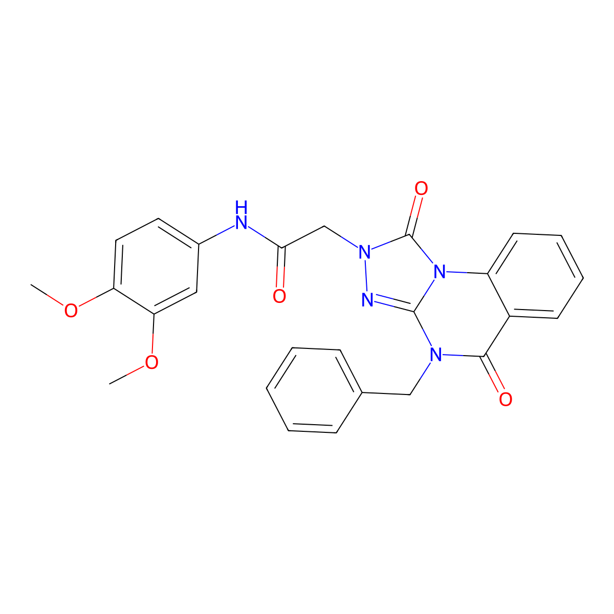 2-(4-benzyl-1,5-dioxo-4,5-dihydro-[1,2,4]triazolo[4,3-a]quinazolin-2(1H)-yl)-N-(3,4-dimethoxyphenyl)acetamide molecular structure, CAS 1242950-06-6