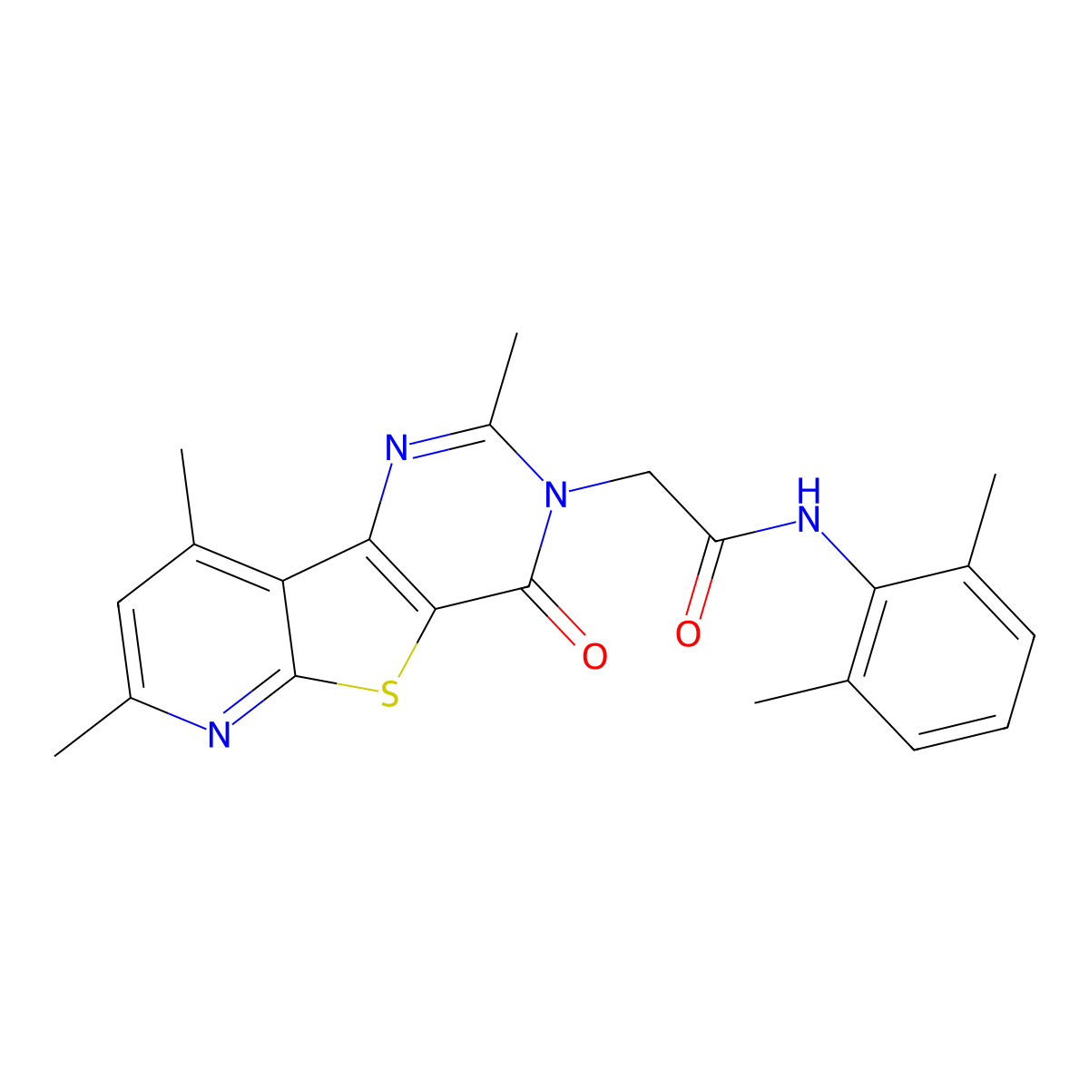 N-(2,6-dimethylphenyl)-2-{4,11,13-trimethyl-6-oxo-8-thia-3,5,10-triazatricyclo[7.4.0.0^{2,7}]trideca-1(13),2(7),3,9,11-pentaen-5-yl}acetamide molecular structure, CAS 1242950-59-9