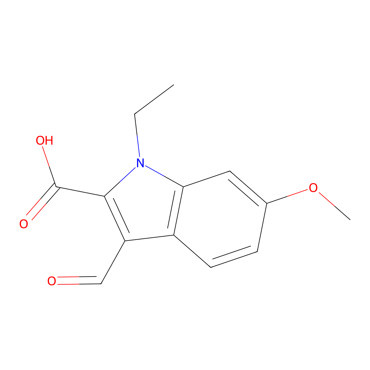 1-Ethyl-3-formyl-6-methoxy-1H-indole-2-carboxylic acid molecular structure, CAS 1242952-01-7