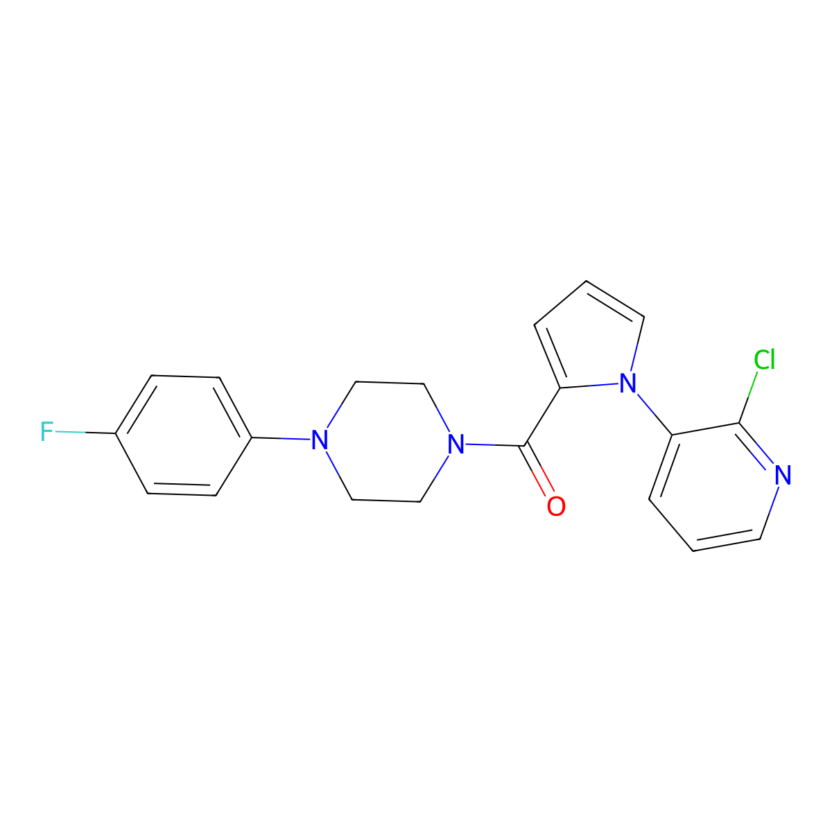 1-{[1-(2-Chloropyridin-3-yl)-1H-pyrrol-2-yl]carbonyl}-4-(4-fluorophenyl)piperazine molecular structure, CAS 1242958-23-1