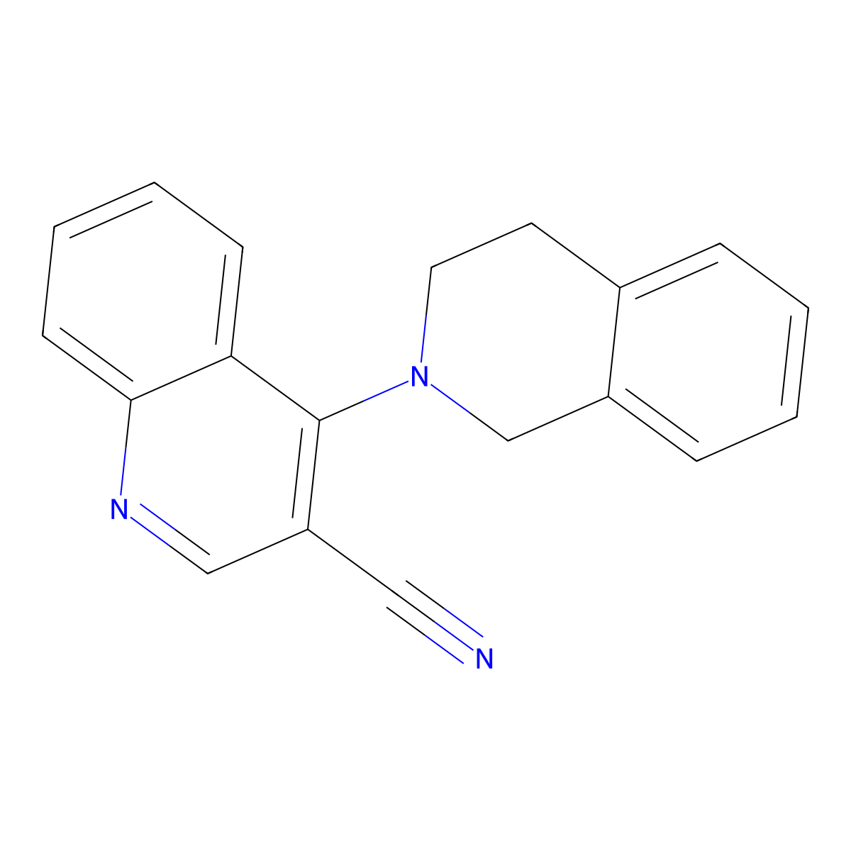 4-(3,4-dihydroisoquinolin-2(1H)-yl)quinoline-3-carbonitrile molecular structure, CAS 1242958-29-7