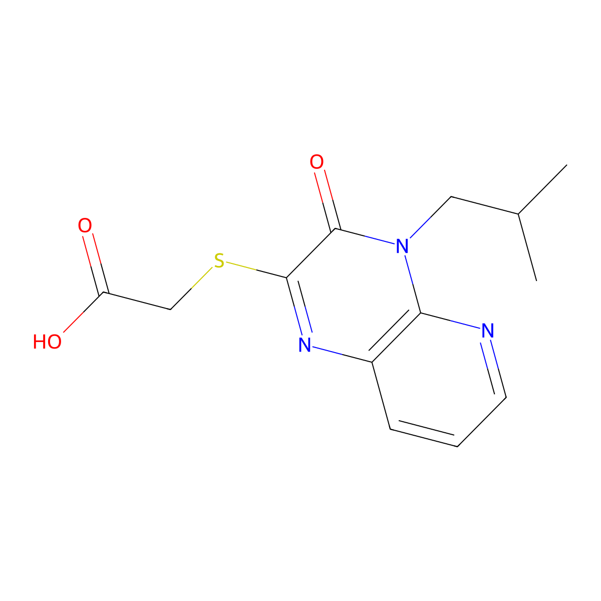 [(4-Isobutyl-3-oxo-3,4-dihydropyrido[2,3-b]pyrazin-2-yl)thio]acetic acid molecular structure, CAS 1242960-73-1