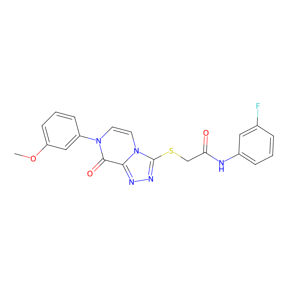 N-(3-fluorophenyl)-2-((7-(3-methoxyphenyl)-8-oxo-7,8-dihydro-[1,2,4]triazolo[4,3-a]pyrazin-3-yl)thio)acetamide molecular structure, CAS 1242962-25-9