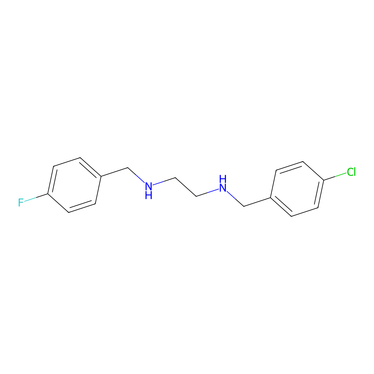 N-(4-Chlorobenzyl)-N'-(4-fluorobenzyl)ethane-1,2-diamine molecular structure, CAS 1242964-71-1