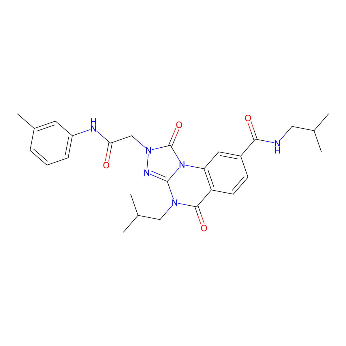 N,4-diisobutyl-1,5-dioxo-2-(2-oxo-2-(m-tolylamino)ethyl)-1,2,4,5-tetrahydro-[1,2,4]triazolo[4,3-a]quinazoline-8-carboxamide molecular structure, CAS 1242965-88-3