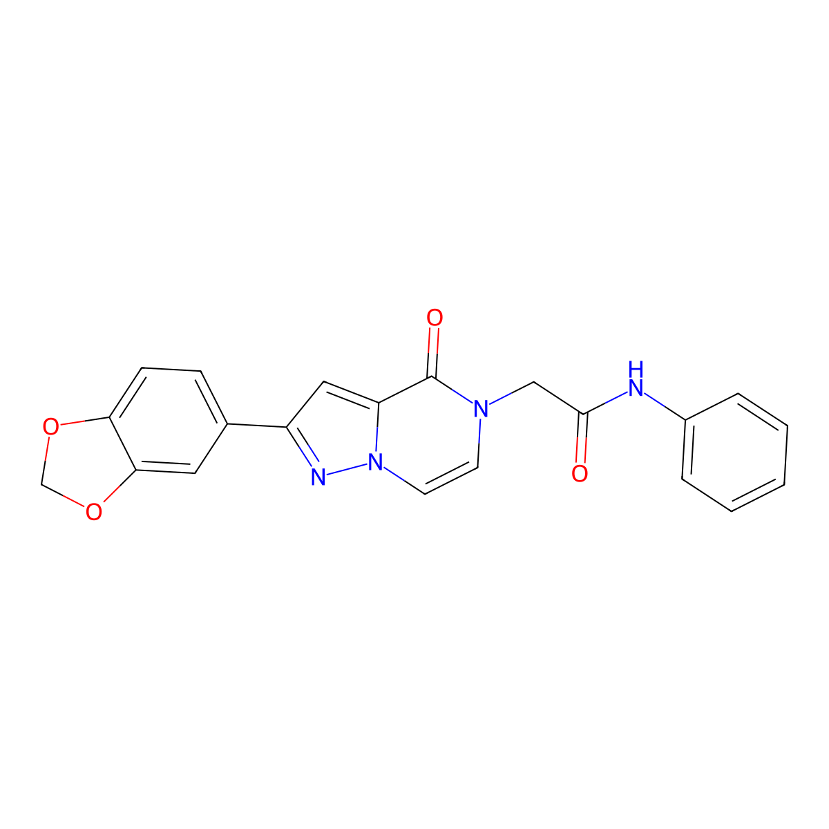 2-[2-(1,3-benzodioxol-5-yl)-4-oxopyrazolo[1,5-a]pyrazin-5(4H)-yl]-N-phenylacetamide molecular structure, CAS 1242966-45-5