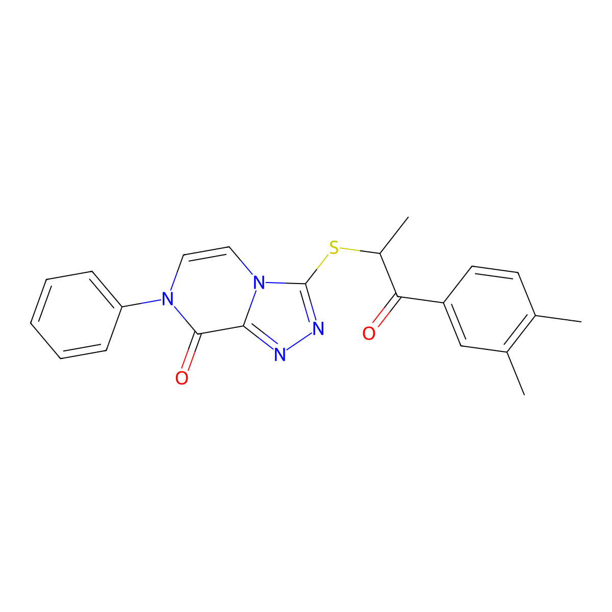 3-((1-(3,4-dimethylphenyl)-1-oxopropan-2-yl)thio)-7-phenyl-[1,2,4]triazolo[4,3-a]pyrazin-8(7H)-one molecular structure, CAS 1242966-49-9