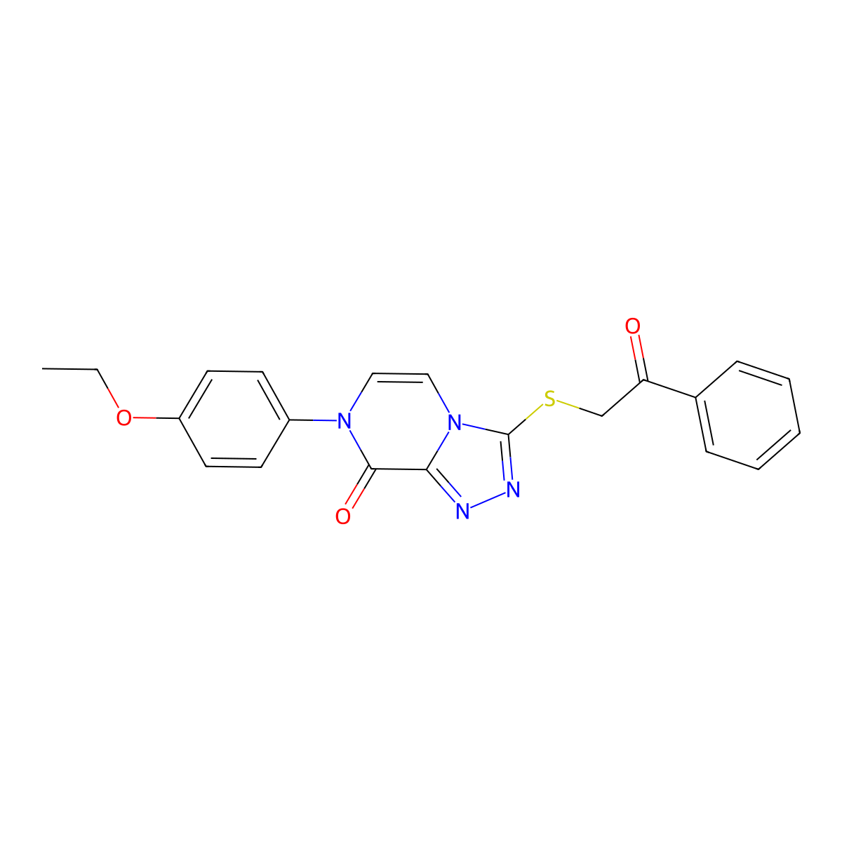 7-(4-ethoxyphenyl)-3-((2-oxo-2-phenylethyl)thio)-[1,2,4]triazolo[4,3-a]pyrazin-8(7H)-one molecular structure, CAS 1242966-54-6