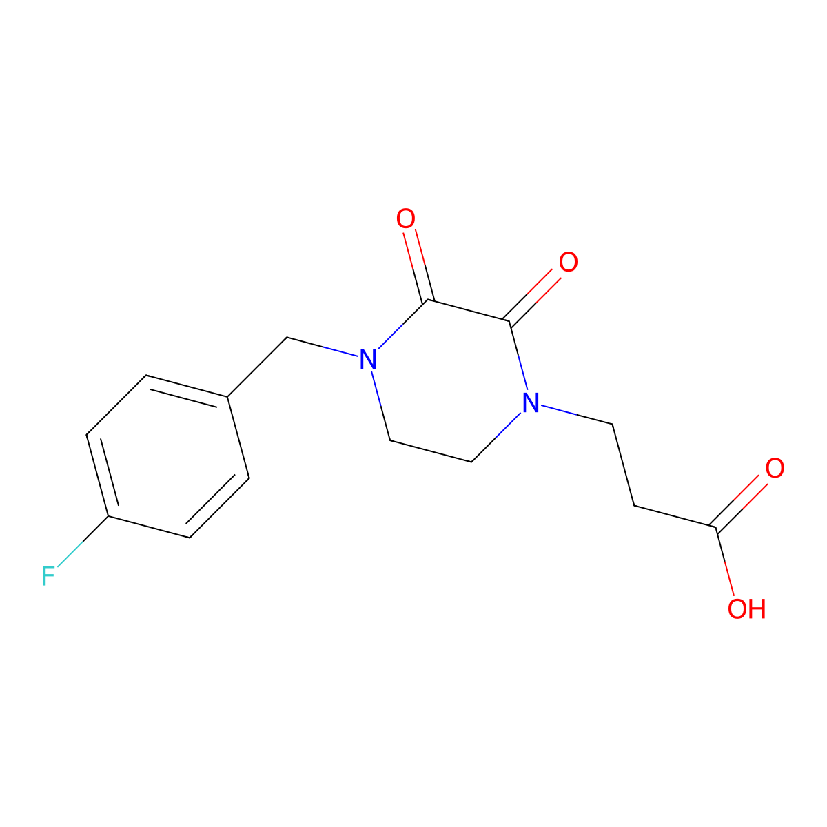 3-[4-(4-Fluorobenzyl)-2,3-dioxopiperazin-1-yl]propanoic acid molecular structure, CAS 1242967-03-8