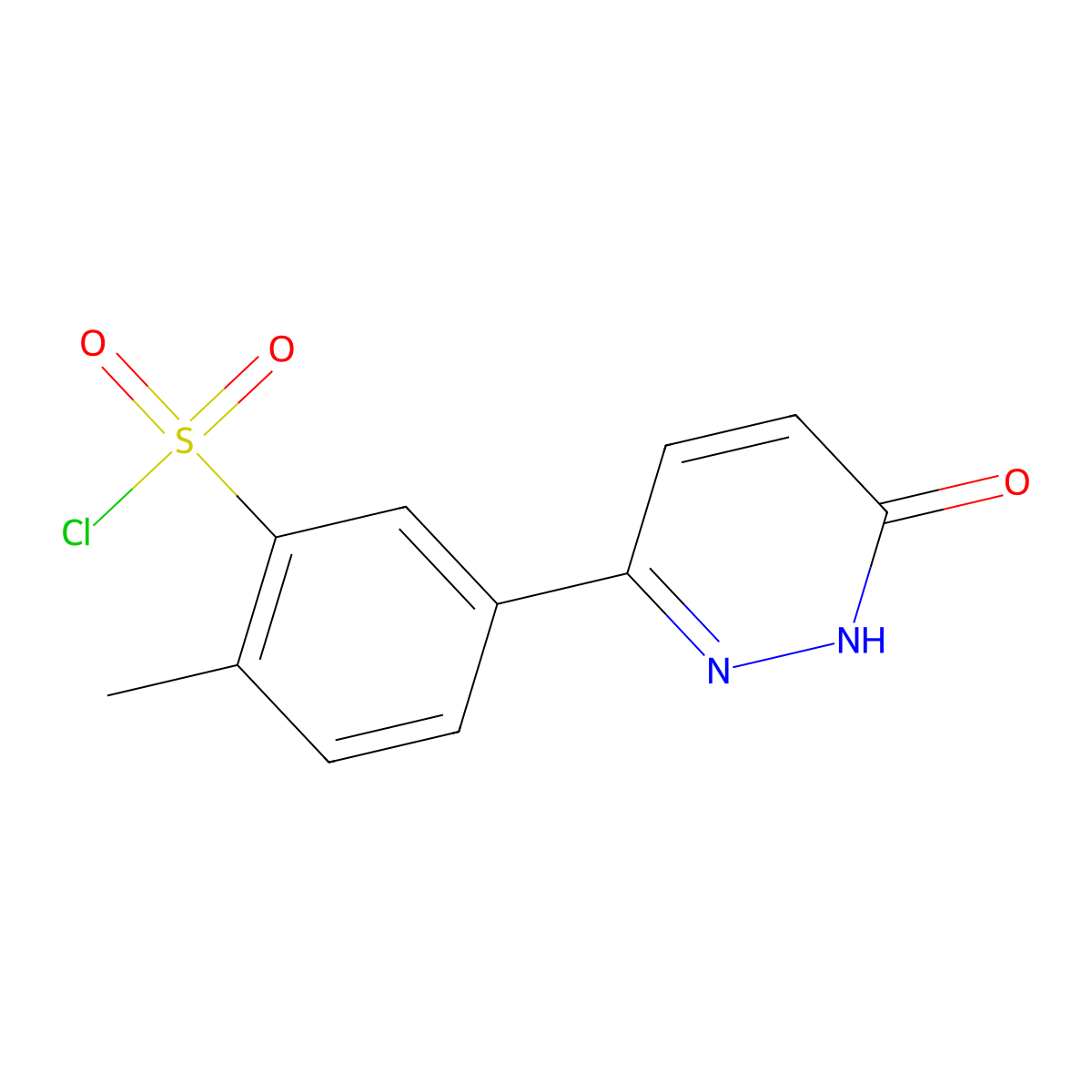 2-Methyl-5-(6-oxo-1,6-dihydropyridazin-3-yl)benzenesulfonyl chloride molecular structure, CAS 1242967-16-3