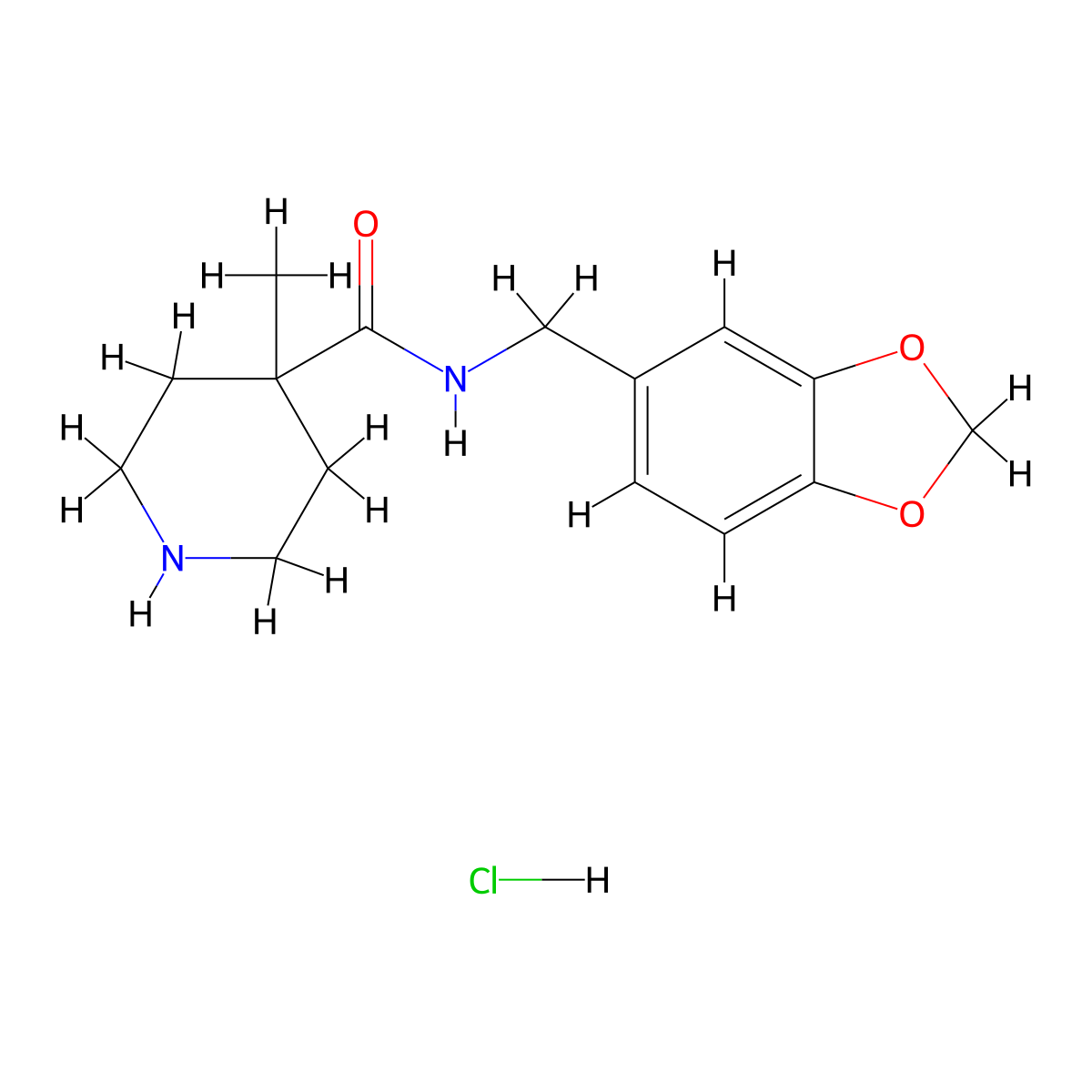 N-(1,3-Benzodioxol-5-ylmethyl)-4-methylpiperidine-4-carboxamide hydrochloride molecular structure, CAS 1242967-44-7