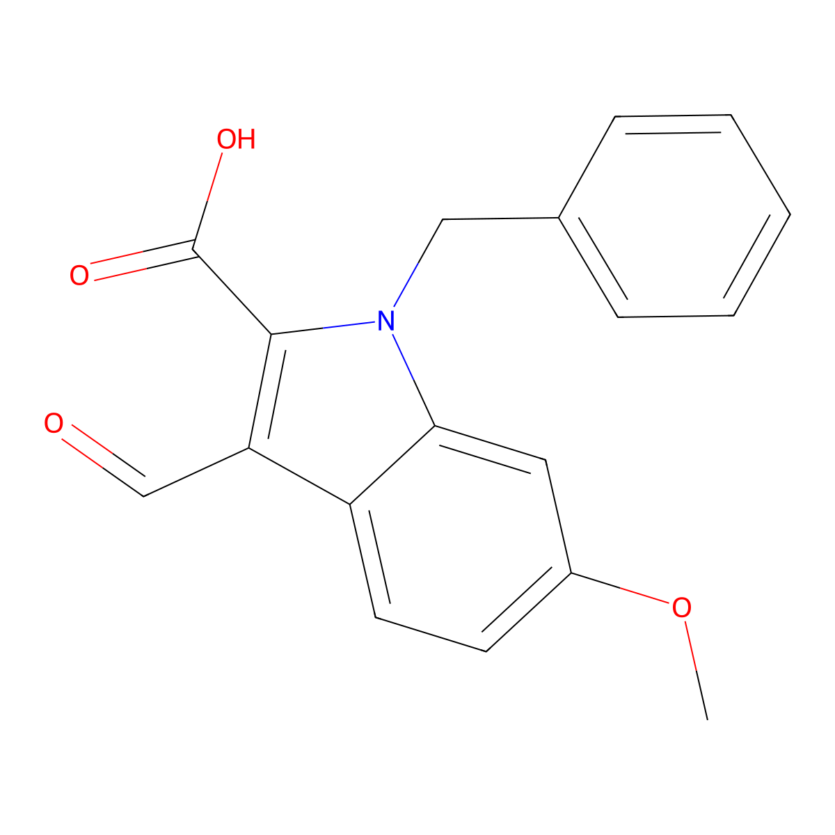 1-Benzyl-3-formyl-6-methoxy-1H-indole-2-carboxylic acid molecular structure, CAS 1242967-52-7