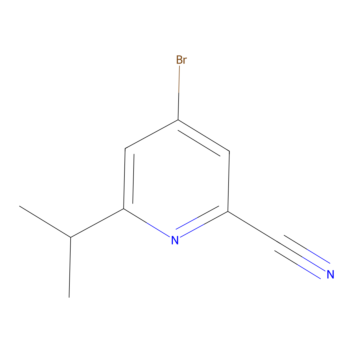 4-Bromo-6-(1-methylethyl)-2-pyridinecarbonitrile molecular structure, CAS 1242968-50-8