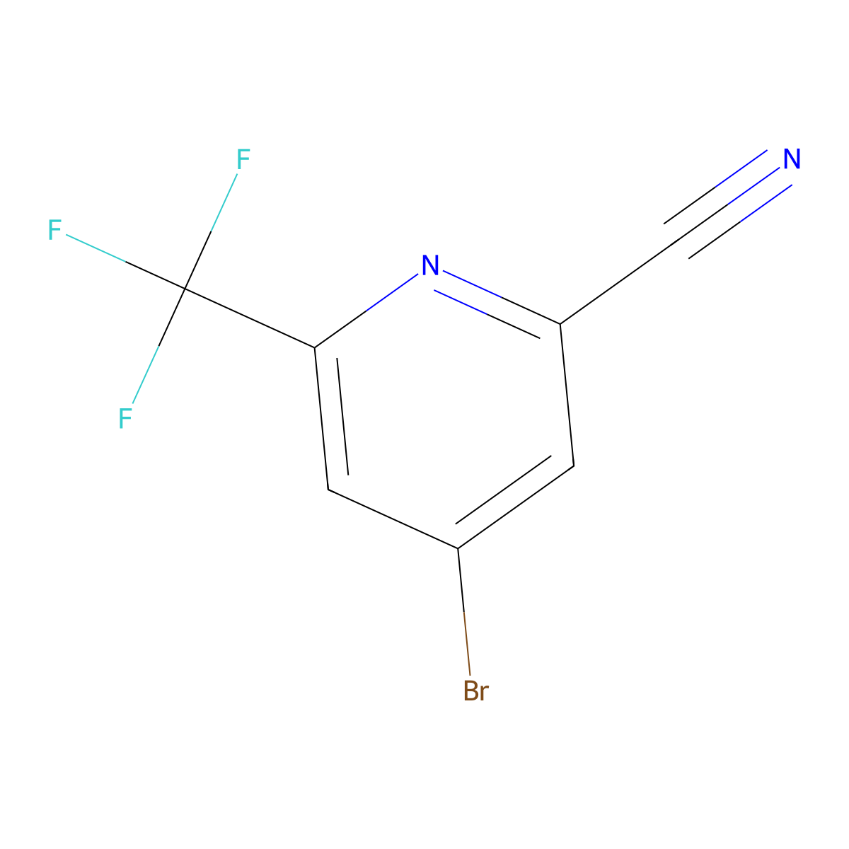 4-Bromo-6-(trifluoromethyl)picolinonitrile molecular structure, CAS 1242968-52-0