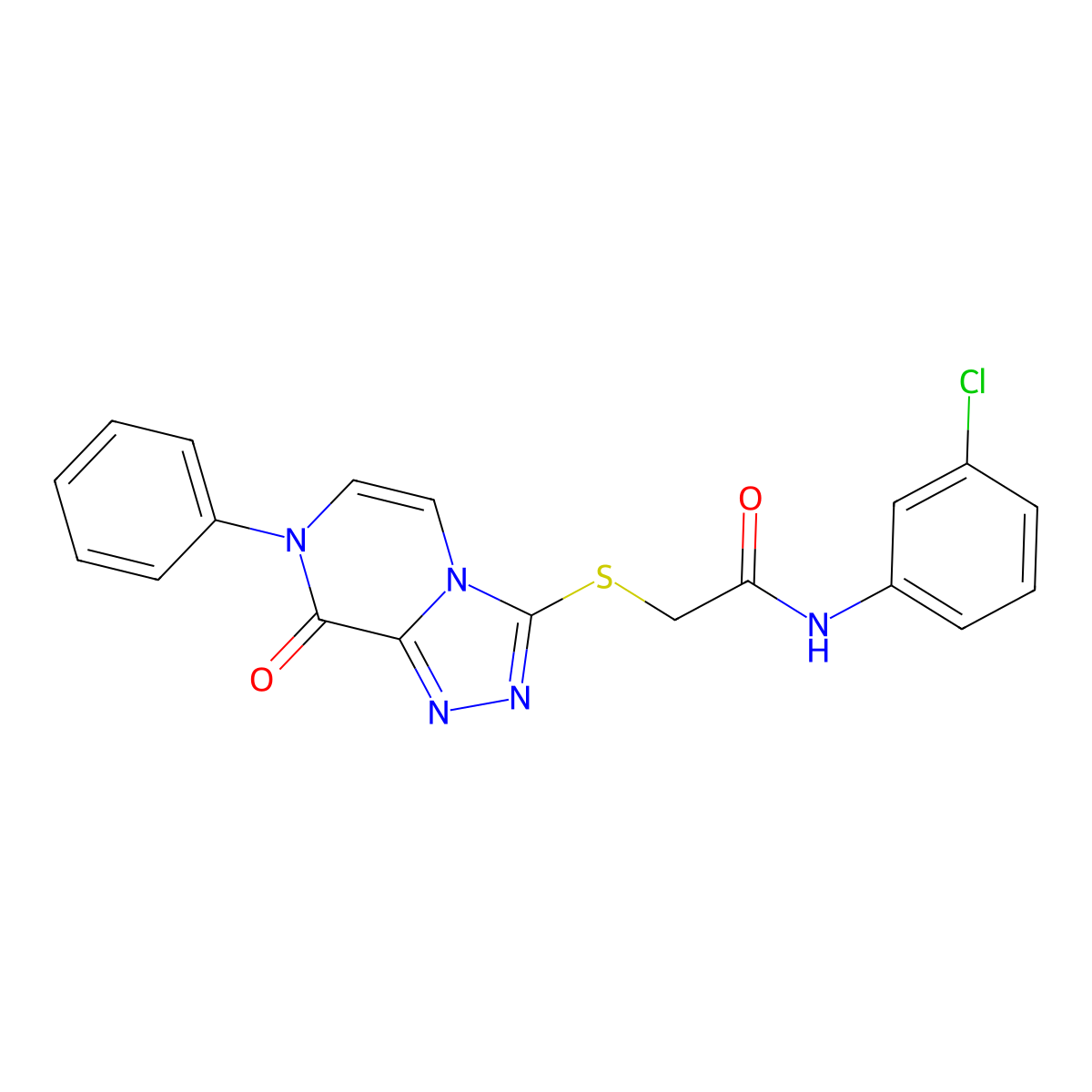 N-(3-chlorophenyl)-2-[(8-oxo-7-phenyl-[1,2,4]triazolo[4,3-a]pyrazin-3-yl)sulfanyl]acetamide molecular structure, CAS 1242971-49-8