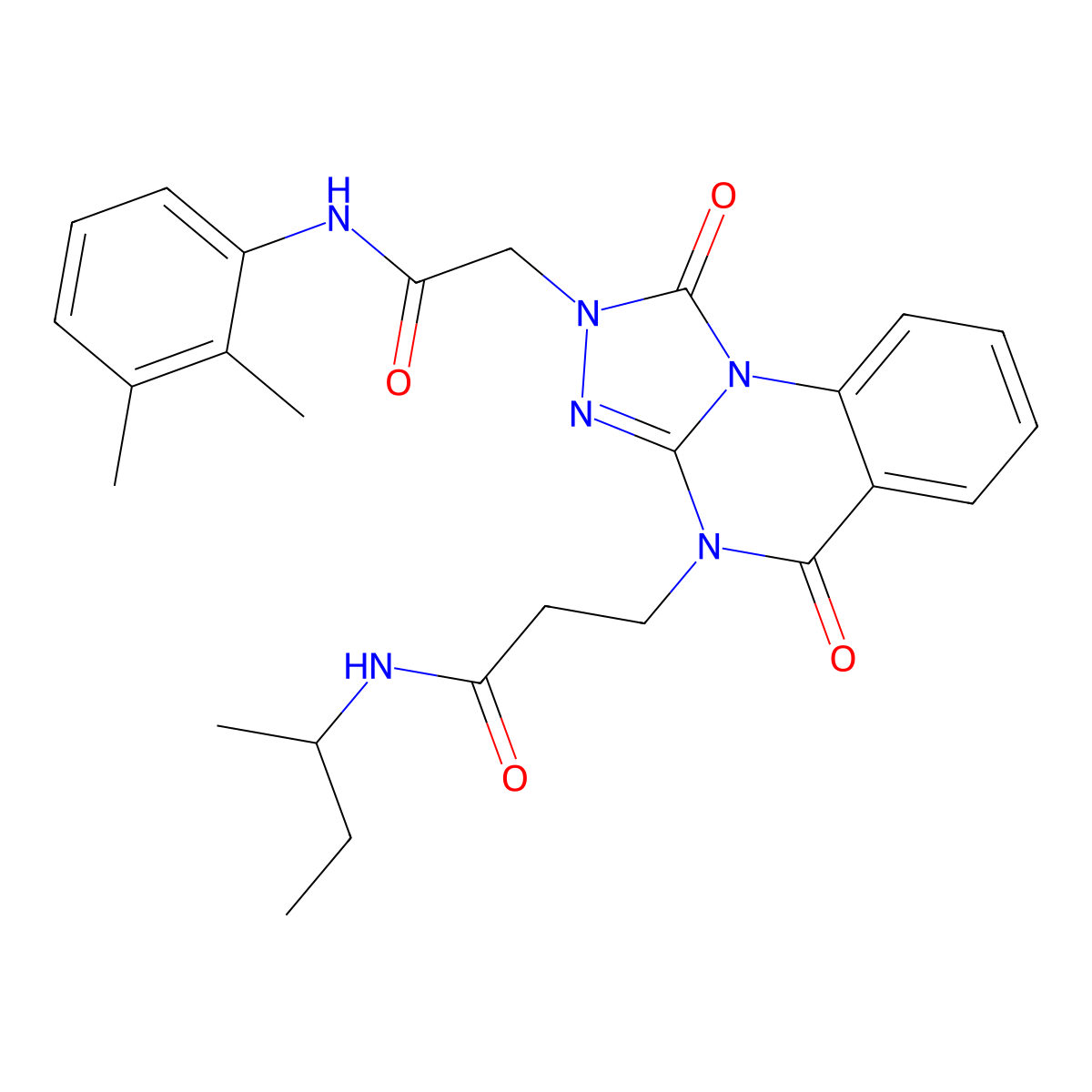N-(sec-butyl)-3-(2-(2-((2,3-dimethylphenyl)amino)-2-oxoethyl)-1,5-dioxo-1,2-dihydro-[1,2,4]triazolo[4,3-a]quinazolin-4(5H)-yl)propanamide molecular structure, CAS 1242972-25-3