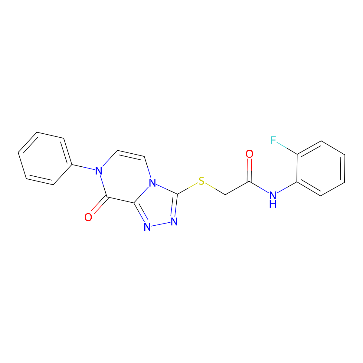 N-(2-fluorophenyl)-2-((8-oxo-7-phenyl-7,8-dihydro-[1,2,4]triazolo[4,3-a]pyrazin-3-yl)thio)acetamide molecular structure, CAS 1242980-91-1