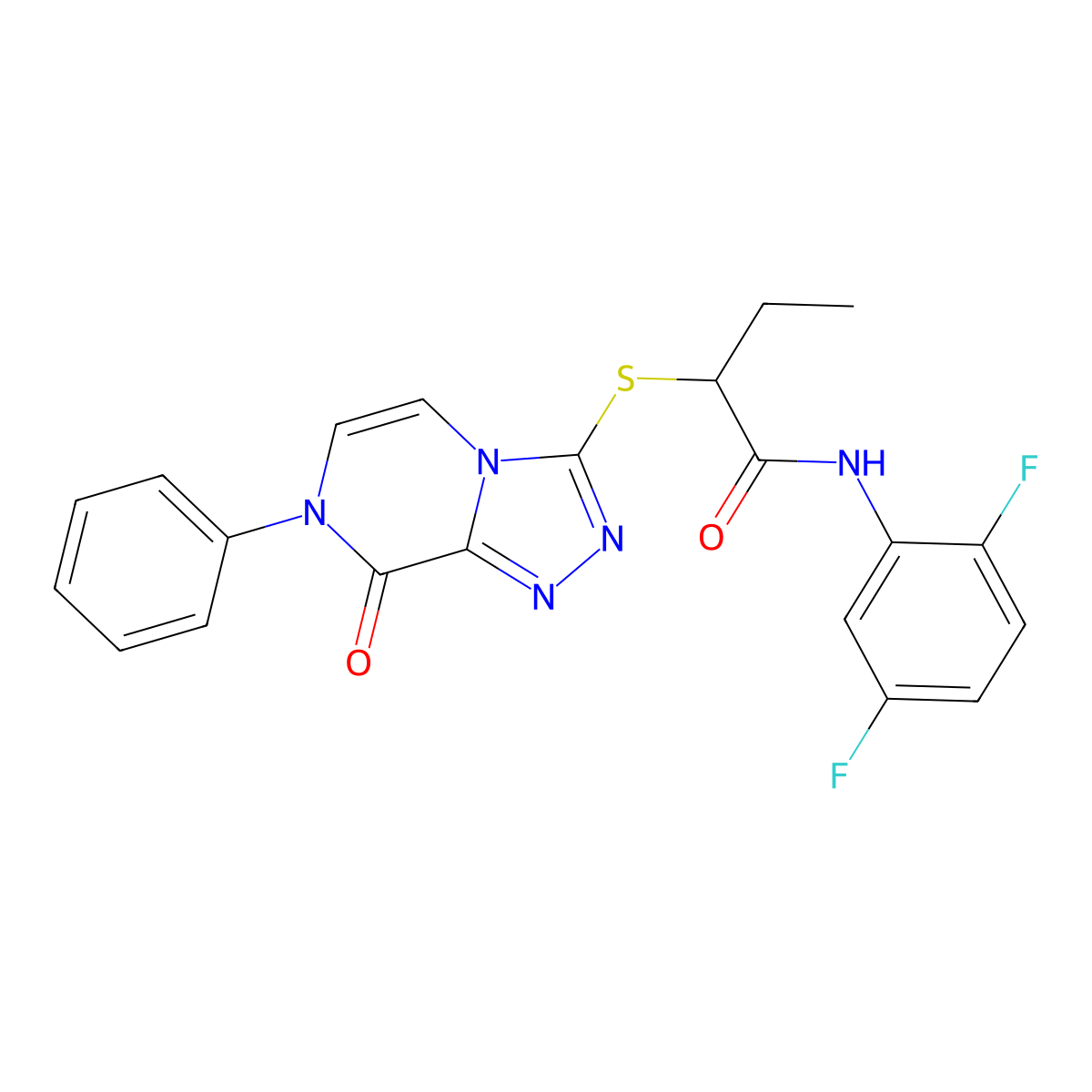 N-(2,5-difluorophenyl)-2-((8-oxo-7-phenyl-7,8-dihydro-[1,2,4]triazolo[4,3-a]pyrazin-3-yl)thio)butanamide molecular structure, CAS 1242980-99-9