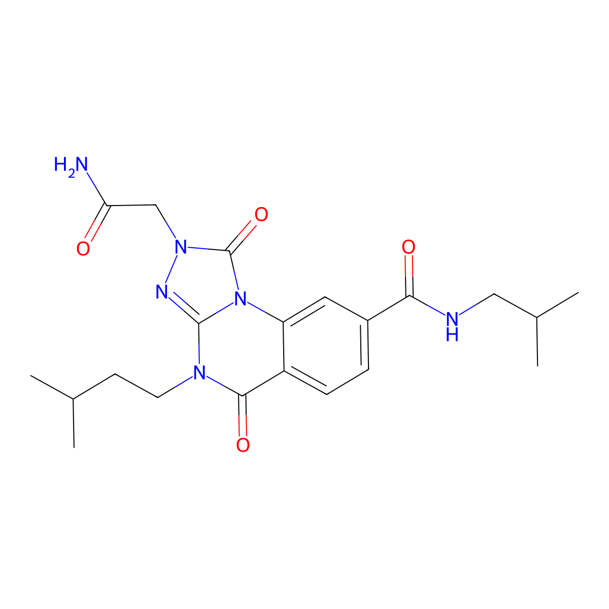 2-(2-amino-2-oxoethyl)-N-isobutyl-4-(3-methylbutyl)-1,5-dioxo-1,2,4,5-tetrahydro[1,2,4]triazolo[4,3-a]quinazoline-8-carboxamide molecular structure, CAS 1242982-79-1