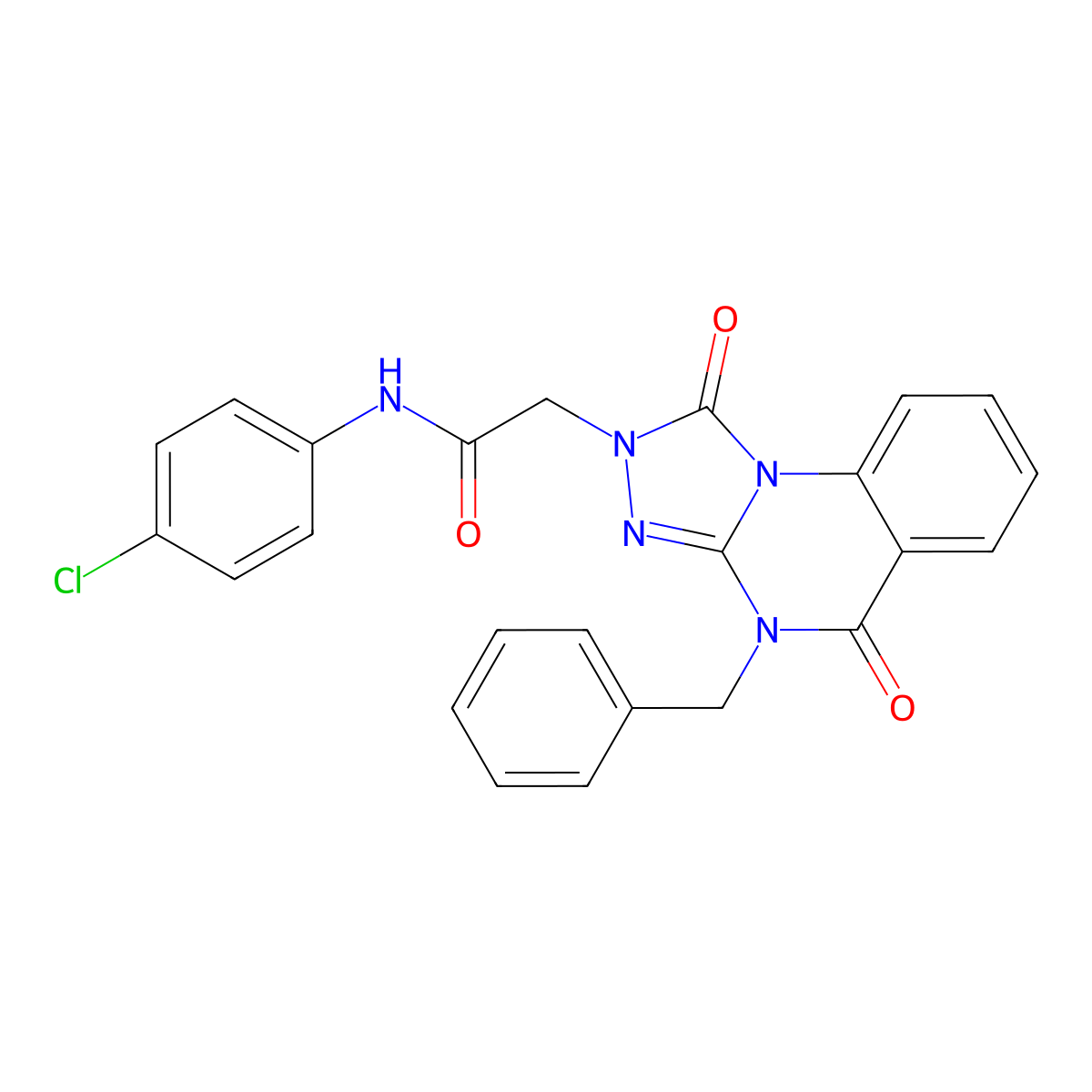 2-{4-benzyl-1,5-dioxo-1H,2H,4H,5H-[1,2,4]triazolo[4,3-a]quinazolin-2-yl}-N-(4-chlorophenyl)acetamide molecular structure, CAS 1242984-17-3