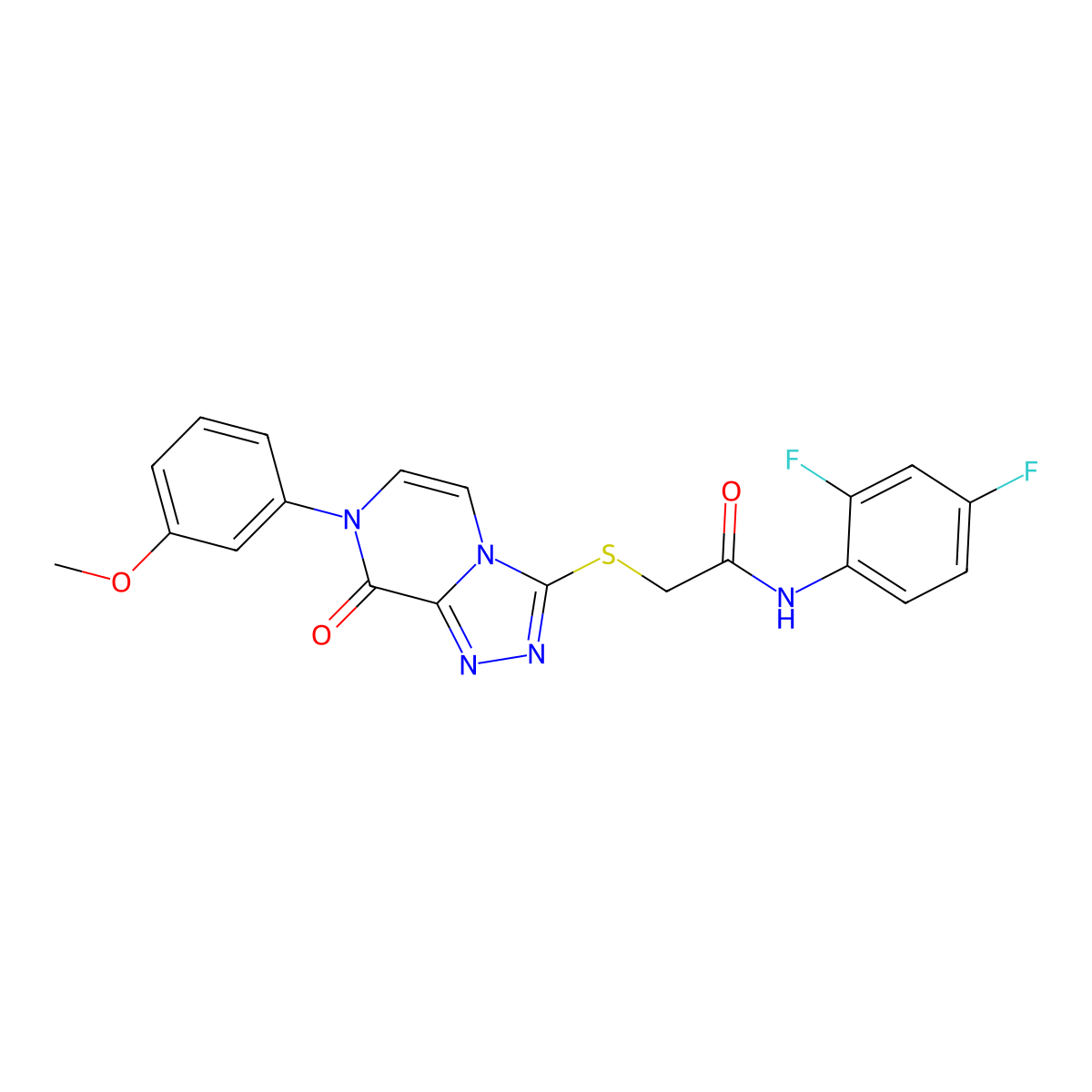 N-(2,4-difluorophenyl)-2-[[7-(3-methoxyphenyl)-8-oxo-[1,2,4]triazolo[4,3-a]pyrazin-3-yl]sulfanyl]acetamide molecular structure, CAS 1242985-45-0
