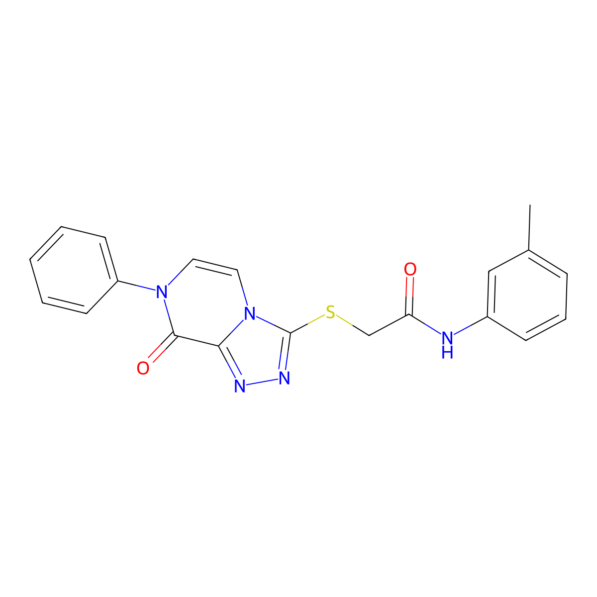 2-((8-oxo-7-phenyl-7,8-dihydro-[1,2,4]triazolo[4,3-a]pyrazin-3-yl)thio)-N-(m-tolyl)acetamide molecular structure, CAS 1242986-61-3