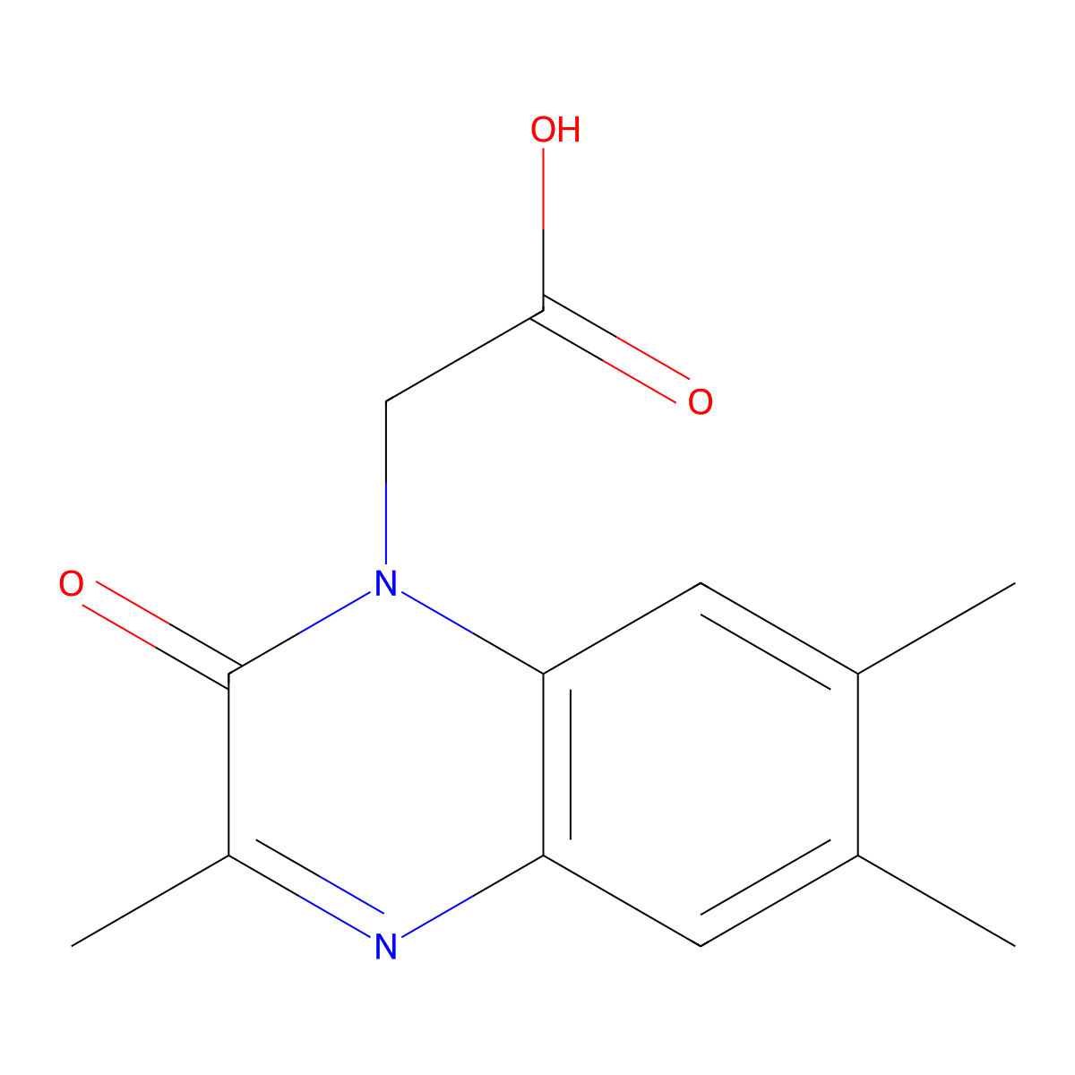 (3,6,7-Trimethyl-2-oxoquinoxalin-1(2H)-yl)acetic acid molecular structure, CAS 1242994-41-7