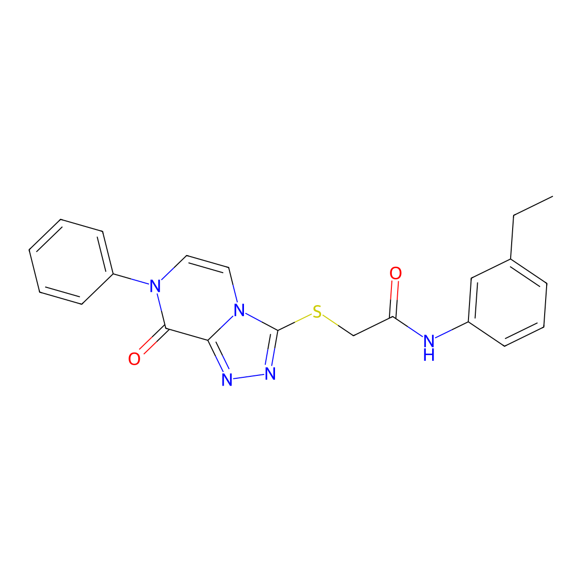N-(3-ethylphenyl)-2-({8-oxo-7-phenyl-7H,8H-[1,2,4]triazolo[4,3-a]pyrazin-3-yl}sulfanyl)acetamide molecular structure, CAS 1242994-49-5