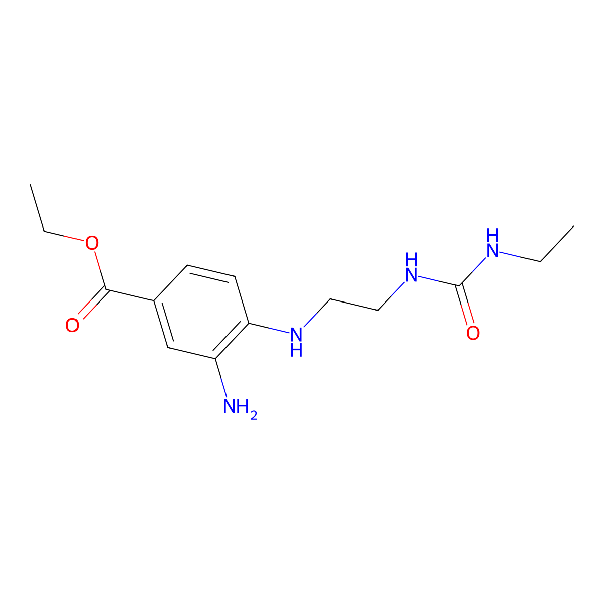 Ethyl 3-amino-4-[(2-{[(ethylamino)carbonyl]amino}ethyl)amino]benzoate molecular structure, CAS 1242994-98-4