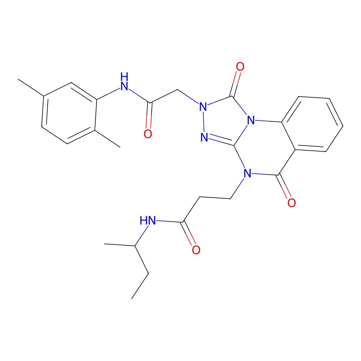 N-(butan-2-yl)-3-(2-{[(2,5-dimethylphenyl)carbamoyl]methyl}-1,5-dioxo-1H,2H,4H,5H-[1,2,4]triazolo[4,3-a]quinazolin-4-yl)propanamide molecular structure, CAS 1242996-09-3