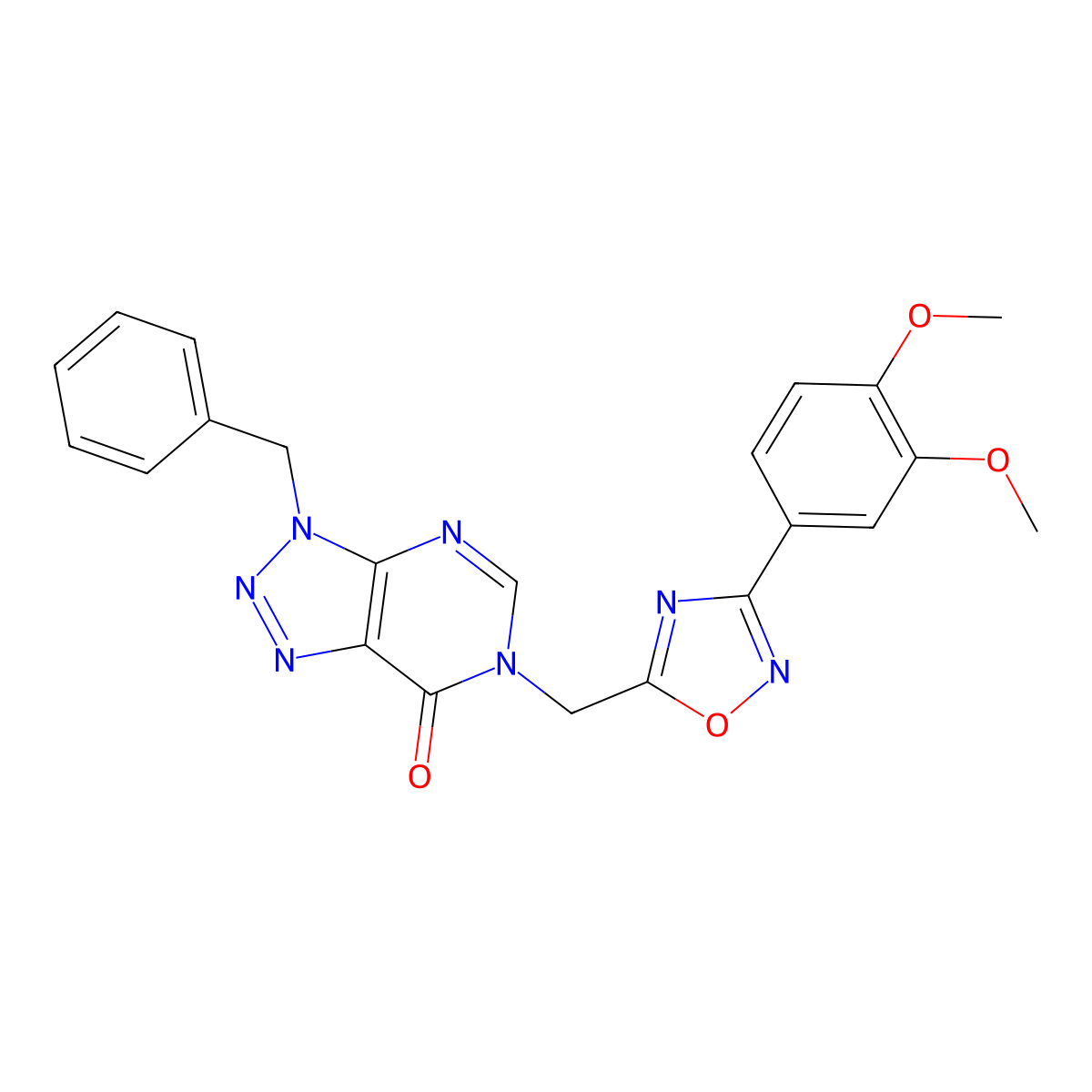 3-benzyl-6-((3-(3,4-dimethoxyphenyl)-1,2,4-oxadiazol-5-yl)methyl)-3H-[1,2,3]triazolo[4,5-d]pyrimidin-7(6H)-one molecular structure, CAS 1242996-12-8