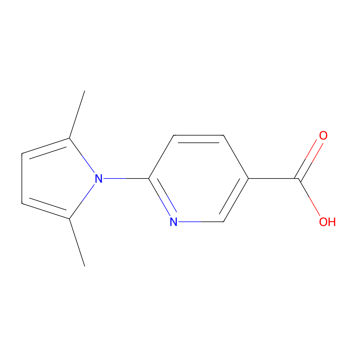 6-(2,5-Dimethyl-1H-pyrrol-1-yl)nicotinic acid molecular structure, CAS 1242997-26-7