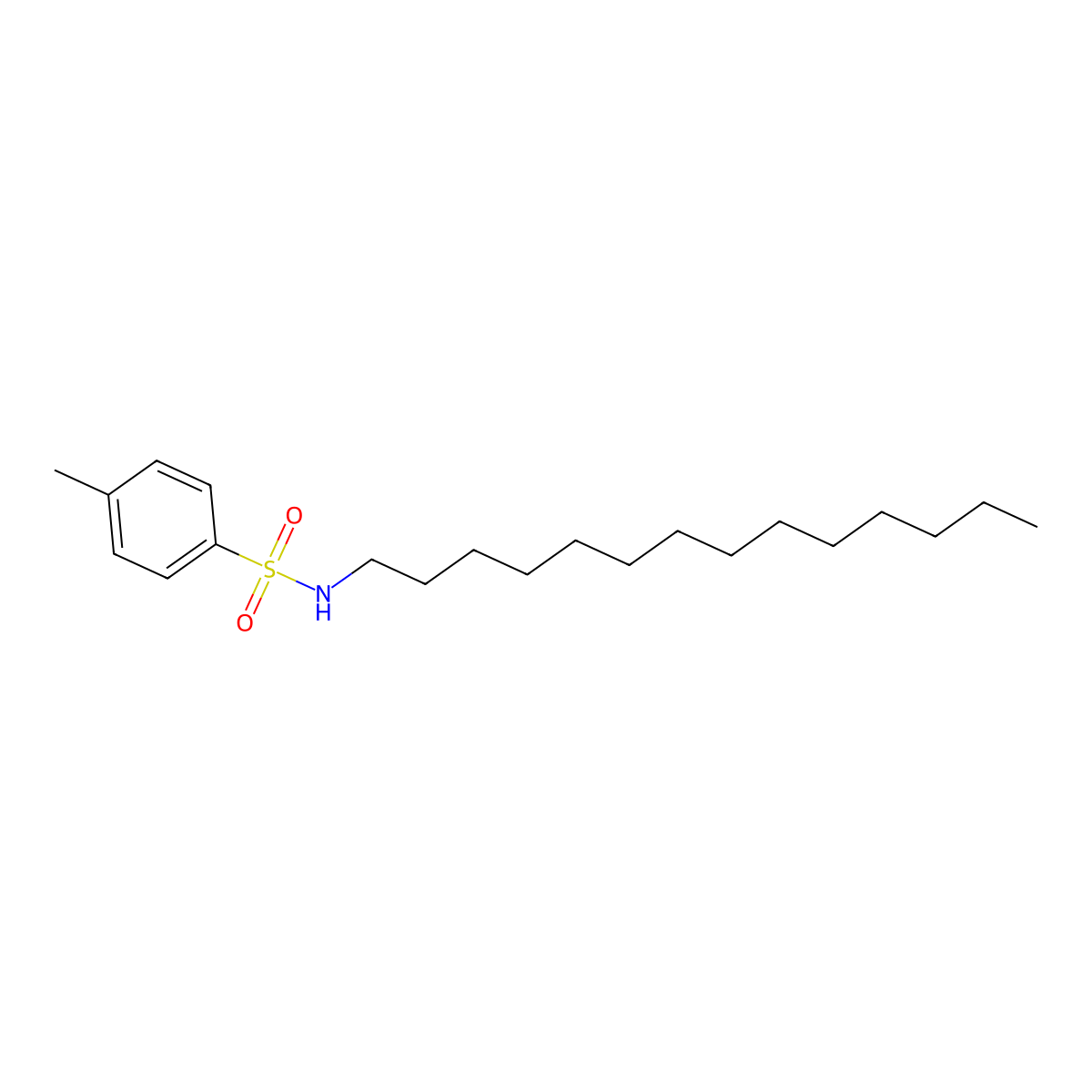 N-Tetradecyl-p-toluenesulphonamide molecular structure, CAS 1243-66-9