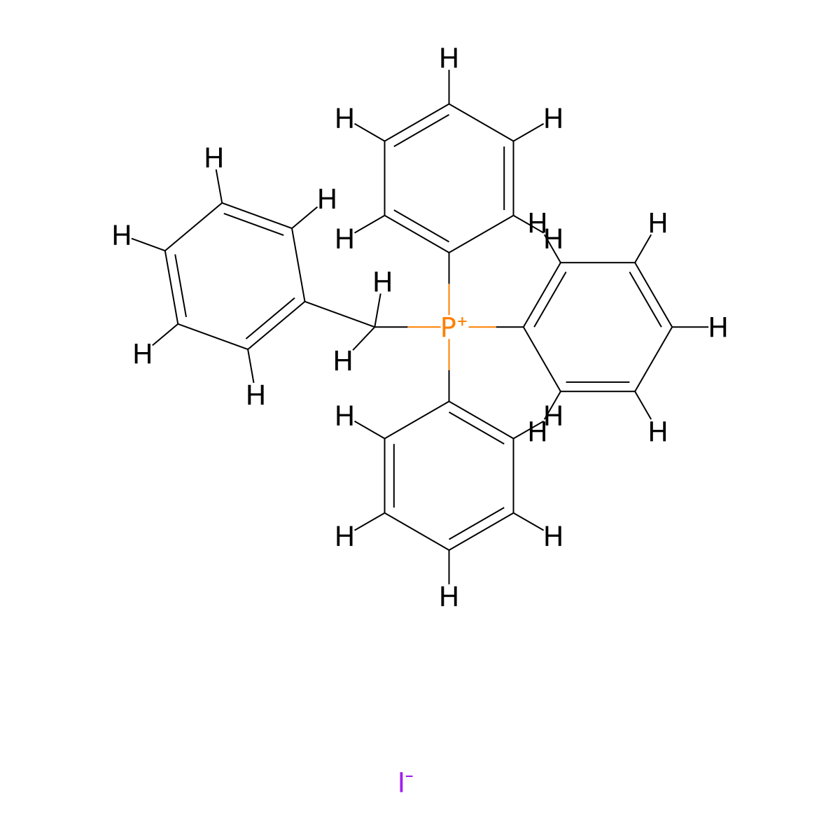 Phosphonium, triphenyl(phenylmethyl)-, iodide (1:1) molecular structure, CAS 1243-97-6