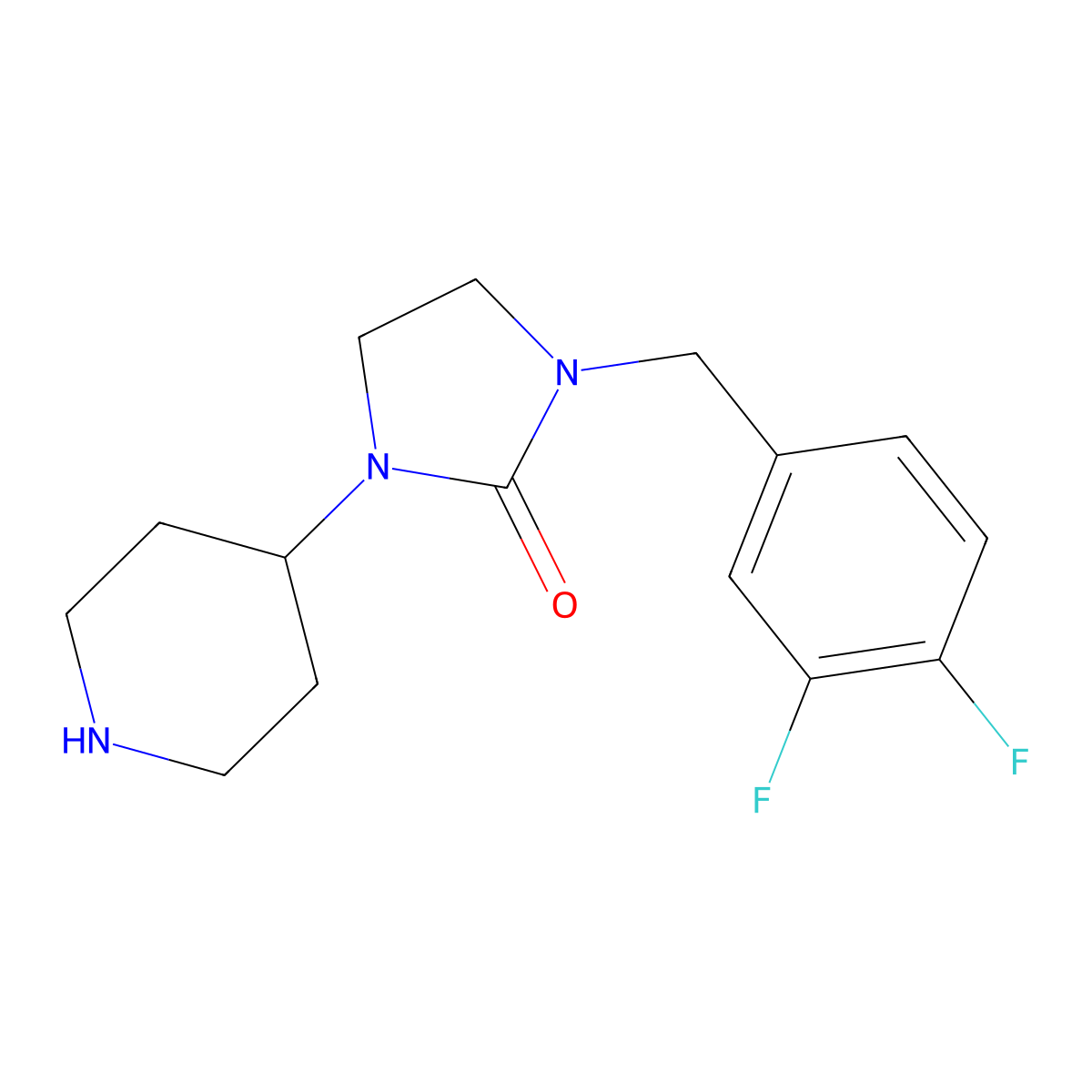 1-(3,4-Difluorobenzyl)-3-piperidin-4-ylimidazolidin-2-one molecular structure, CAS 1243002-01-8